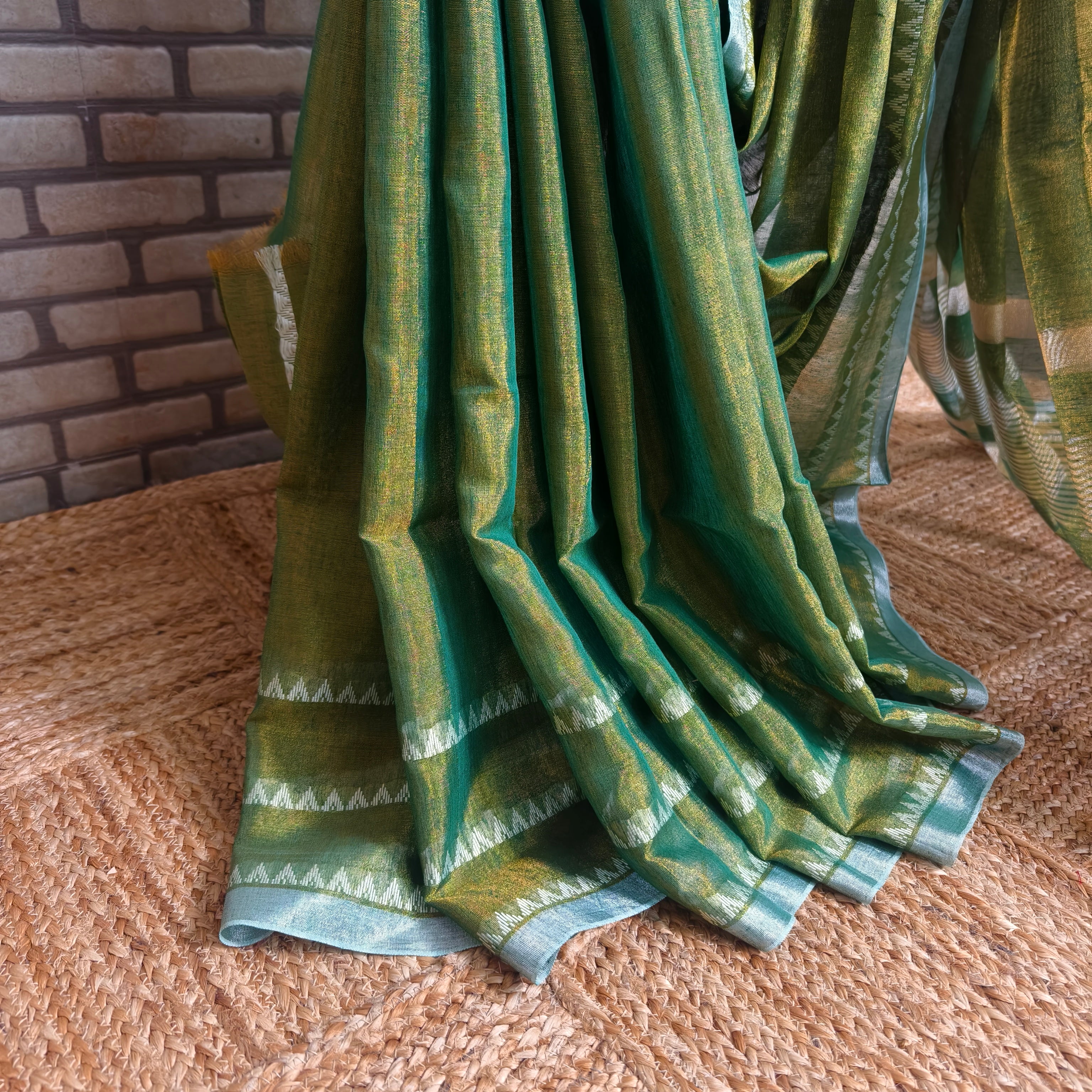 Mehendi Linen Saree
