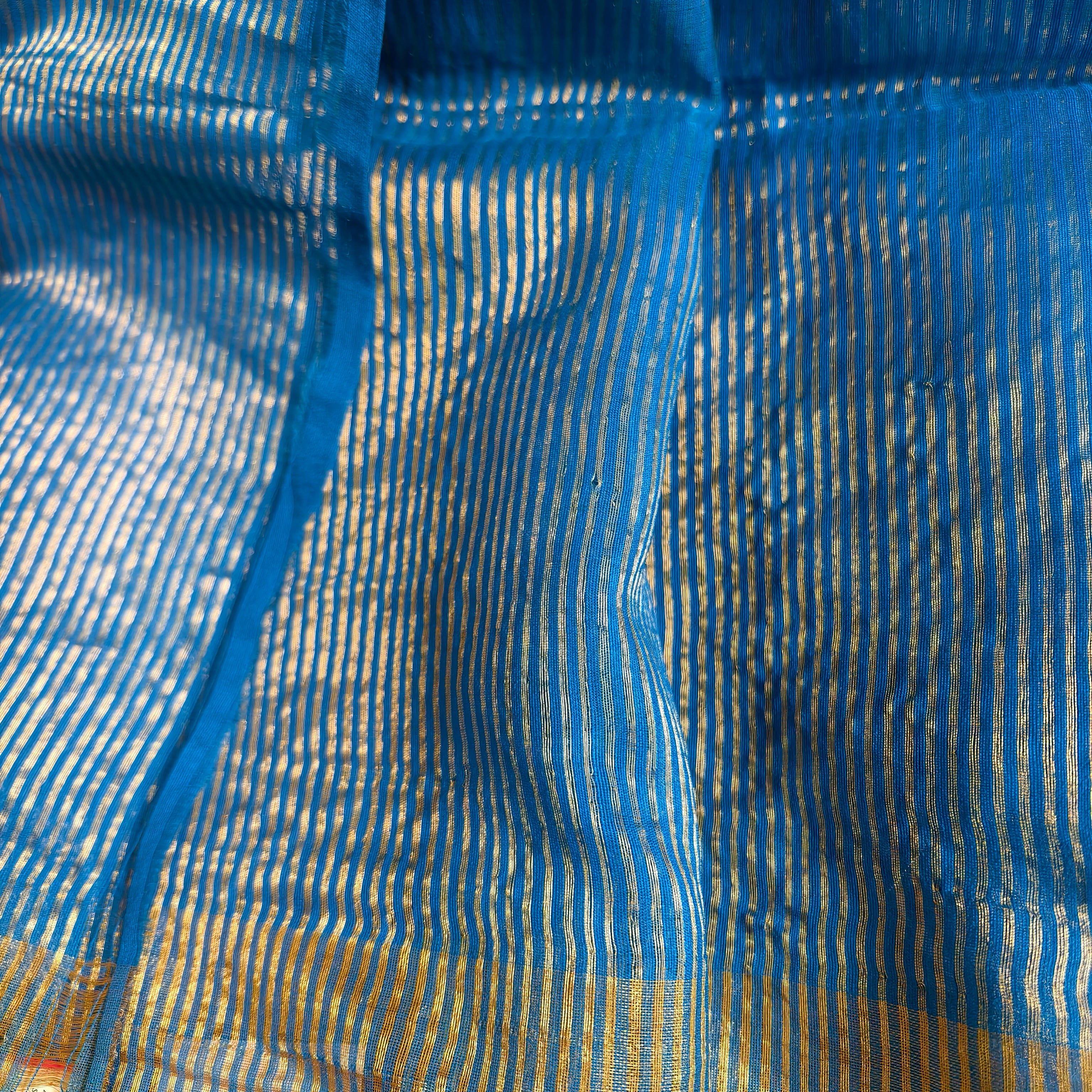 Blue Double Weaved Matka Silk Saree