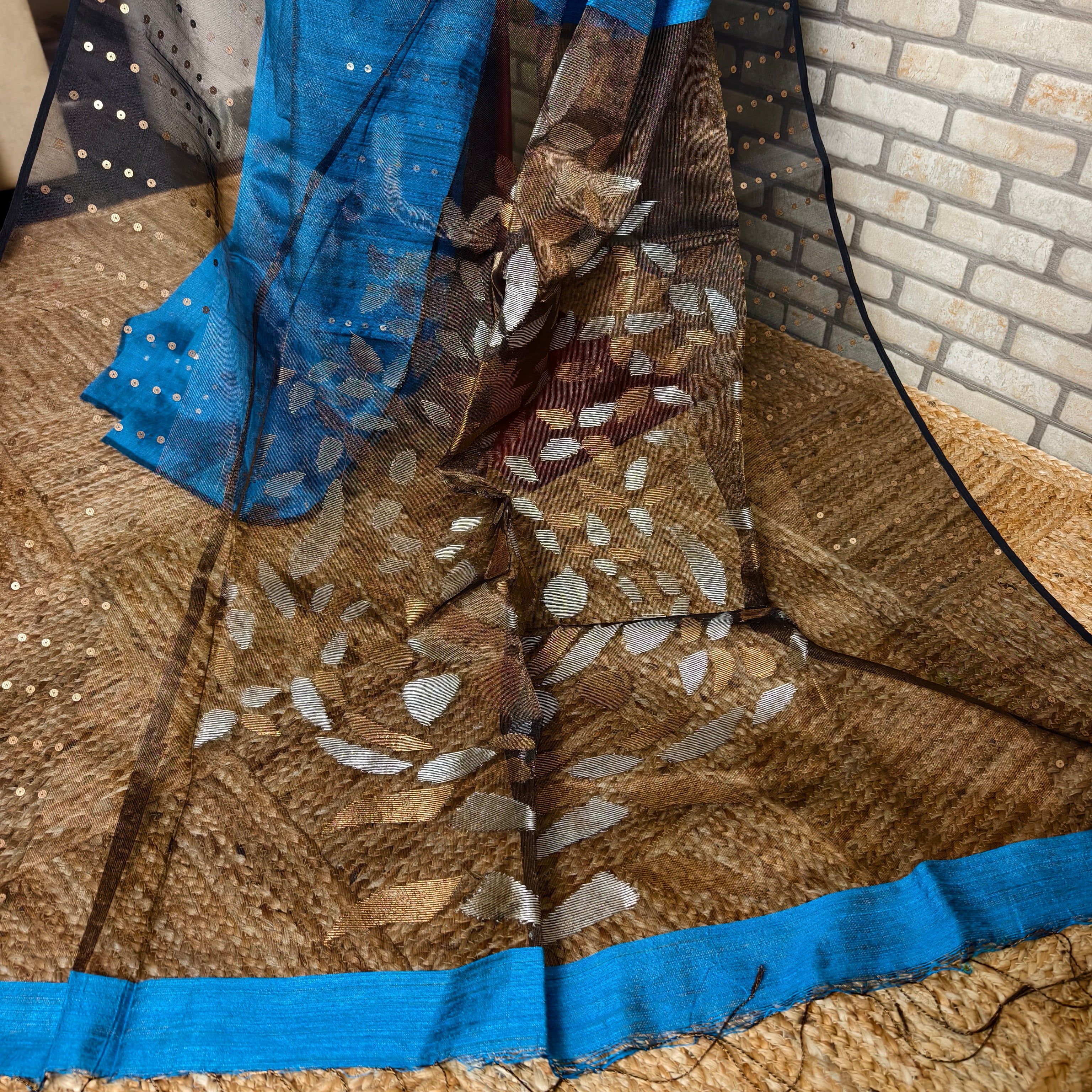 Vibrant Blue Double Weaved Matka Silk Saree