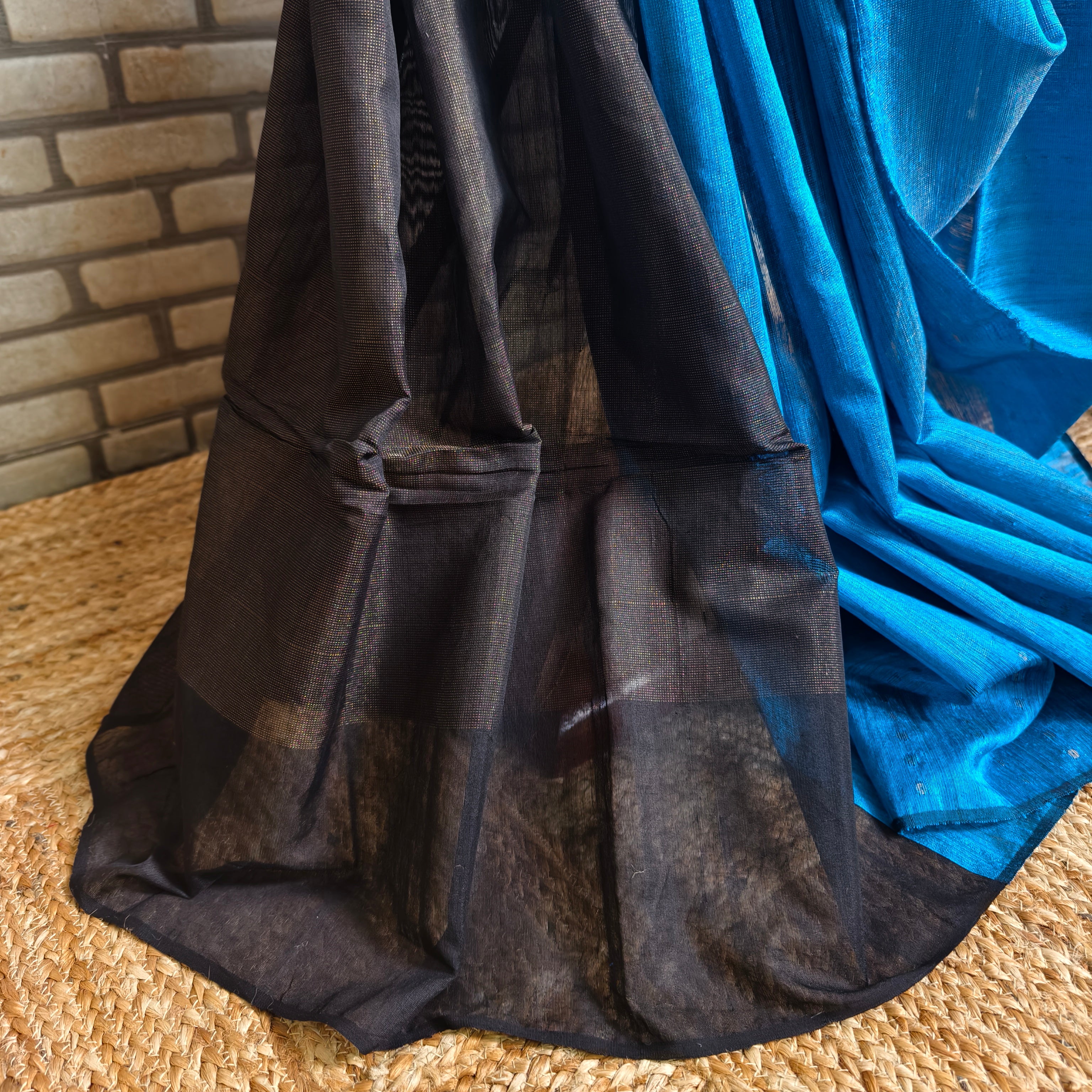 Vibrant Blue Double Weaved Matka Silk Saree