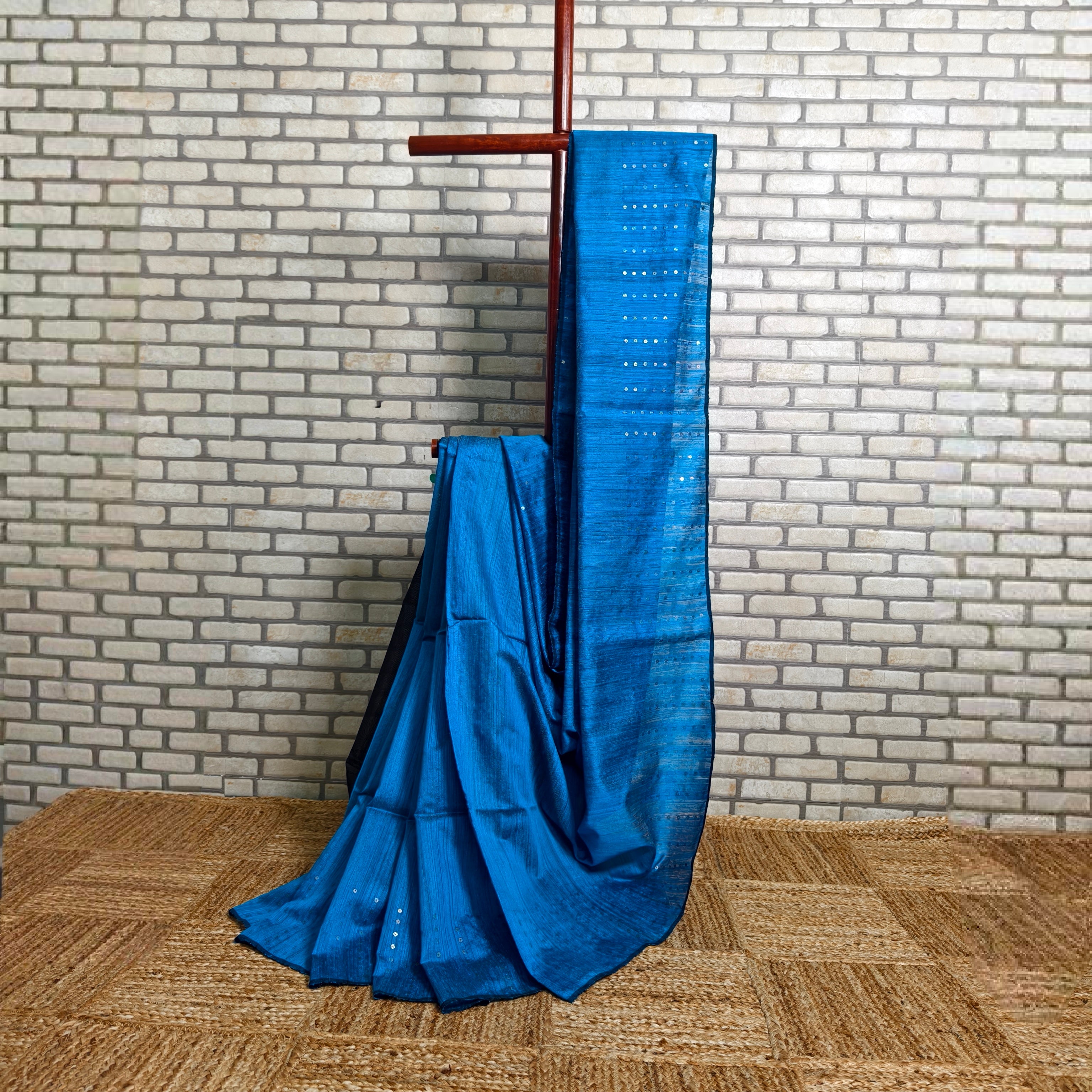 Vibrant Blue Double Weaved Matka Silk Saree