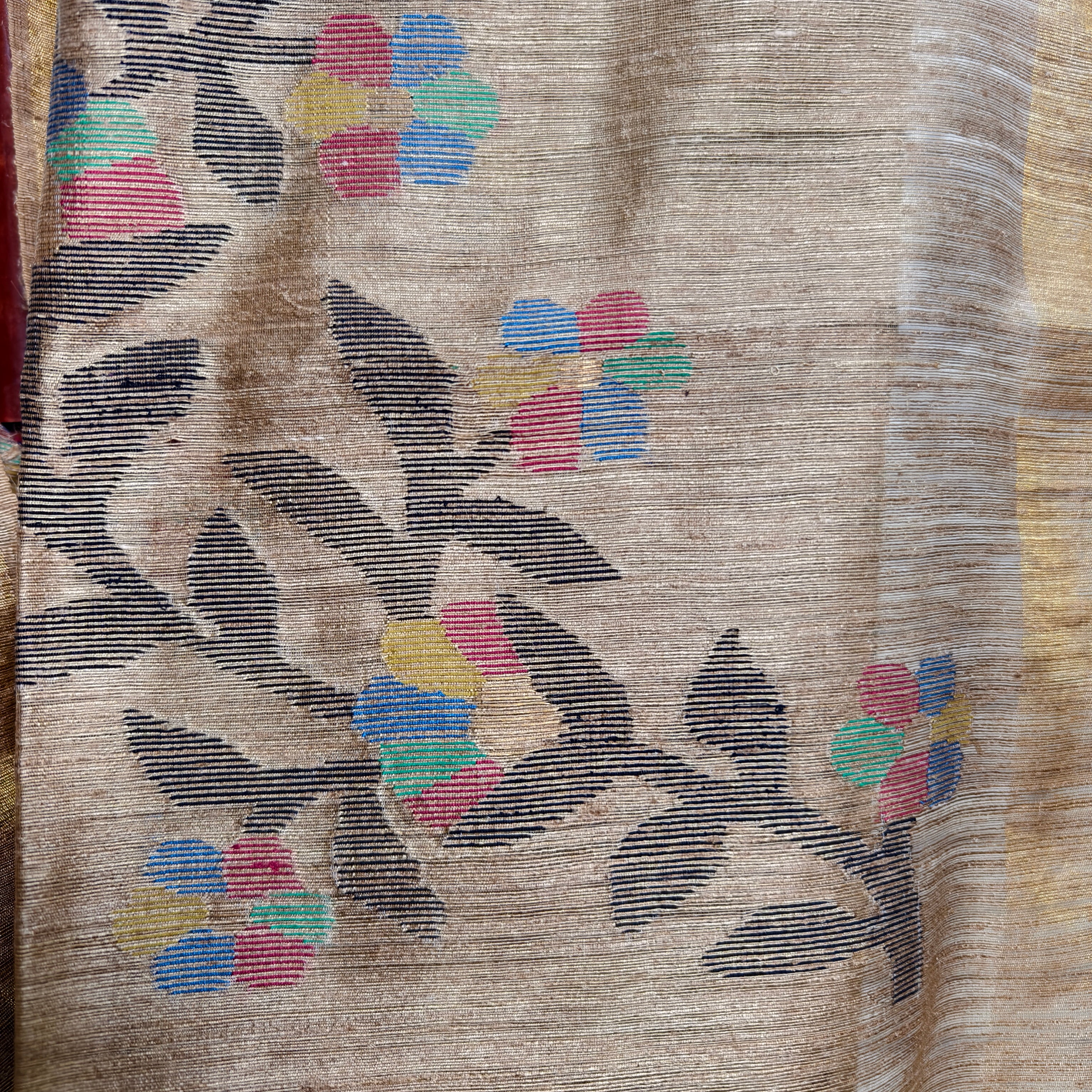 Beige Matka Silk Saree