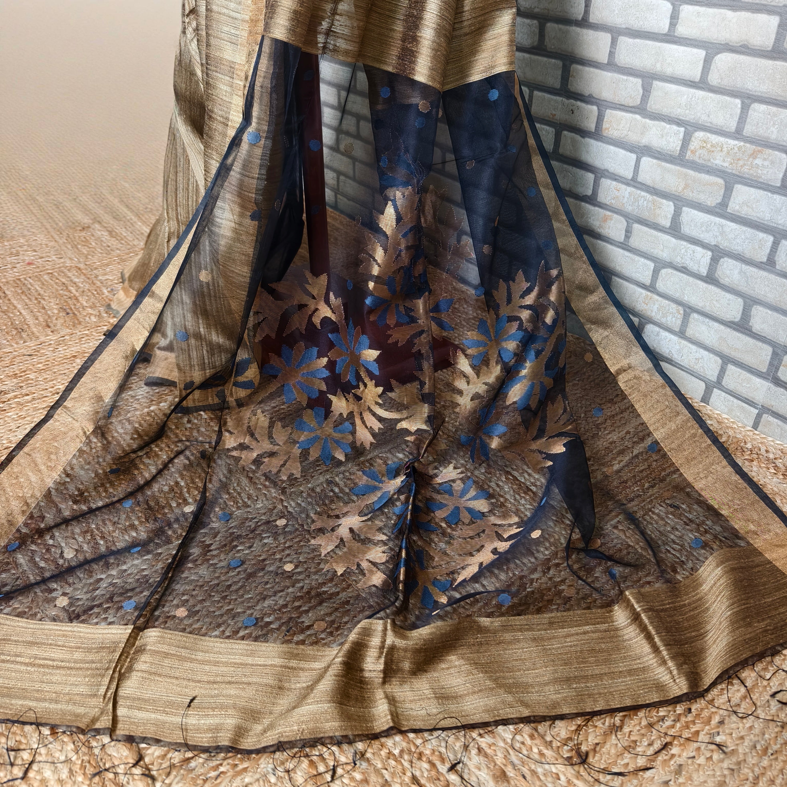 Beige Golden Matka Silk Saree