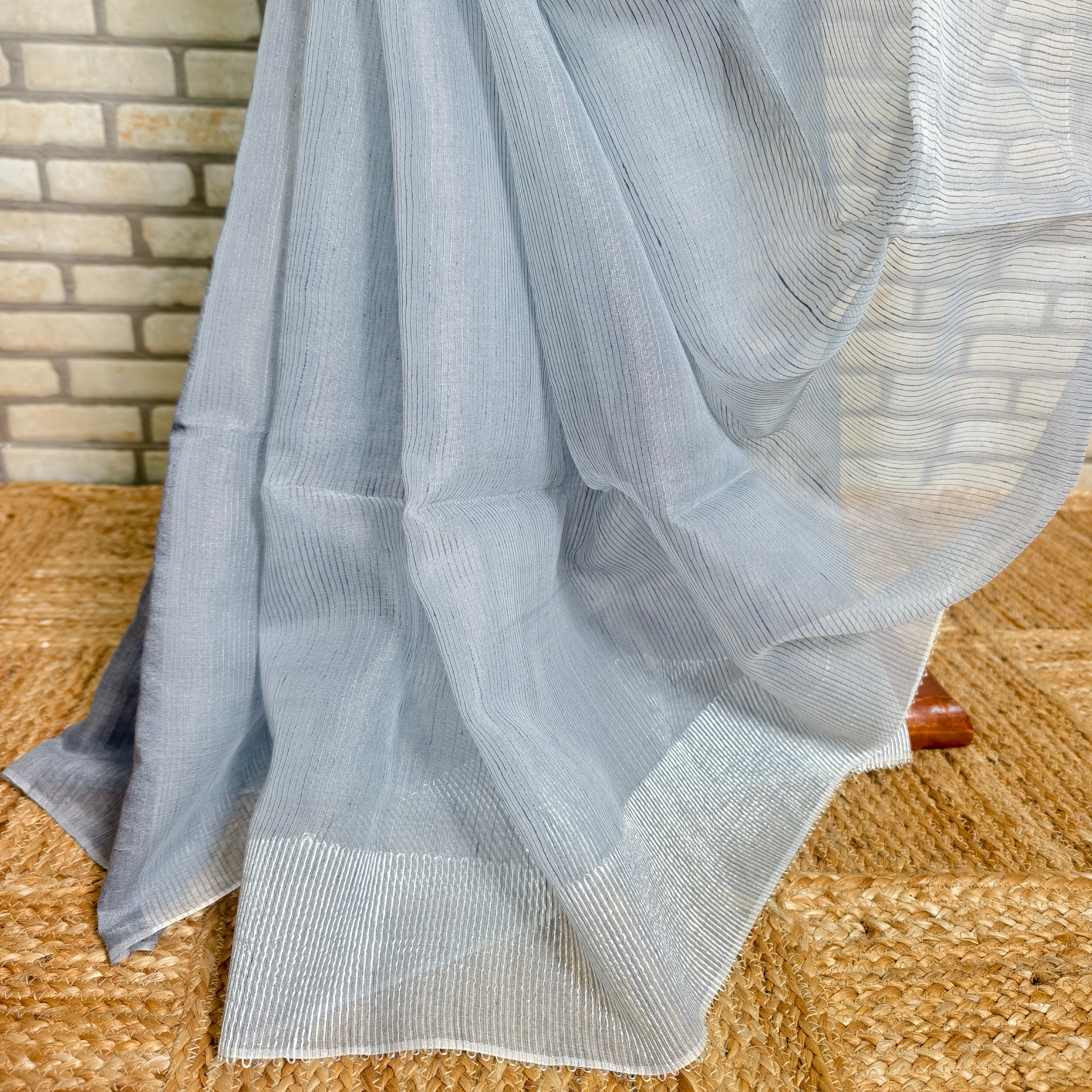 Faint Grey Resham Silk Saree