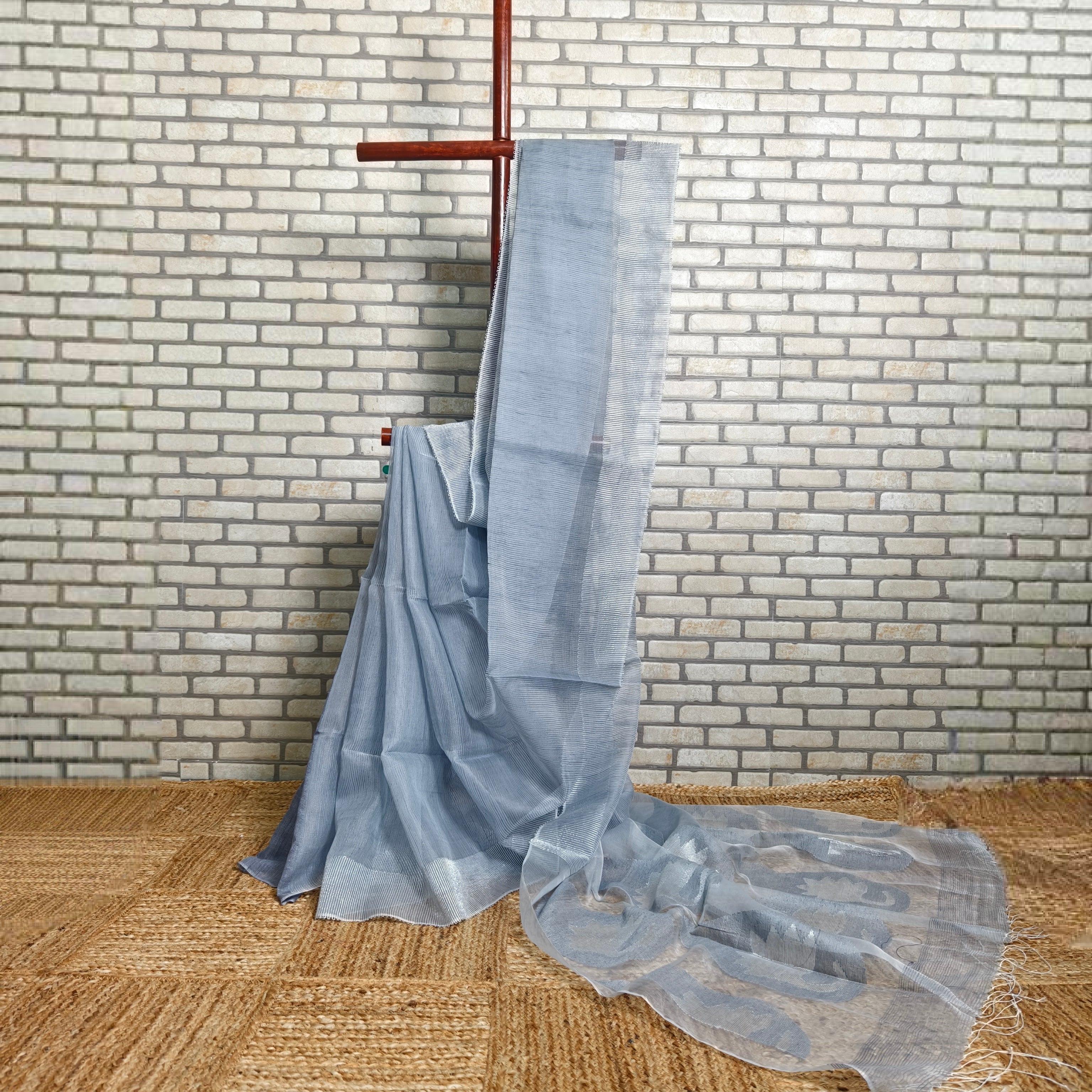 Faint Grey Resham Silk Saree