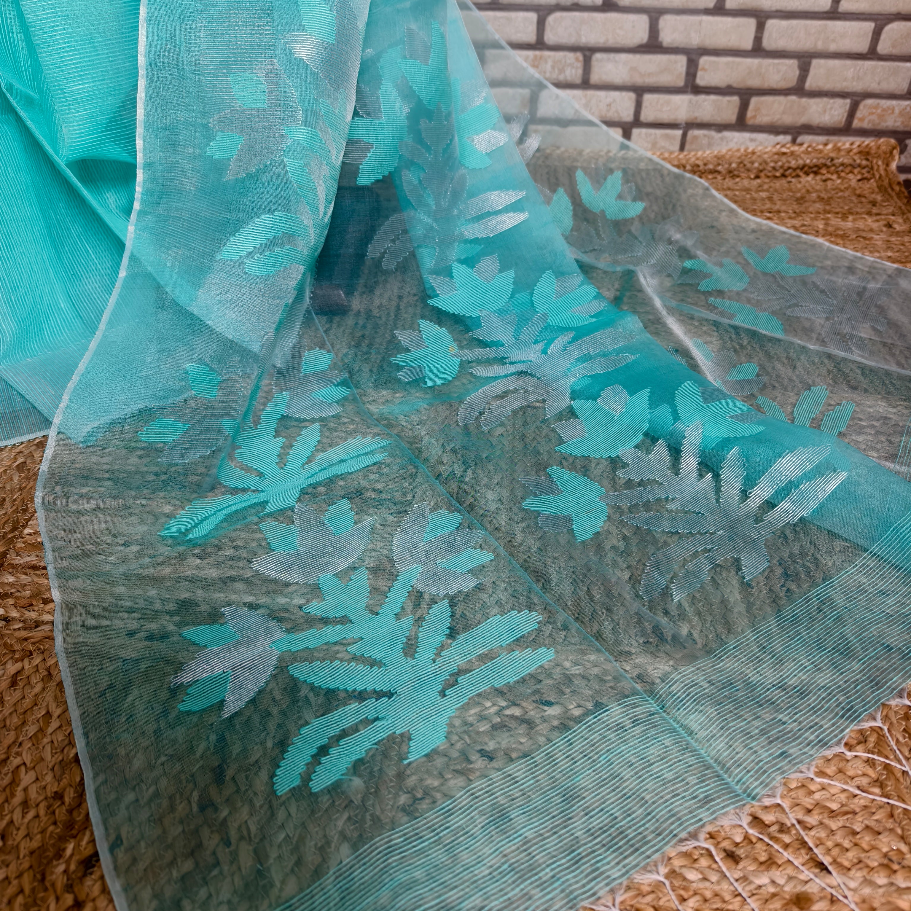 Faint Green Resham Silk Saree