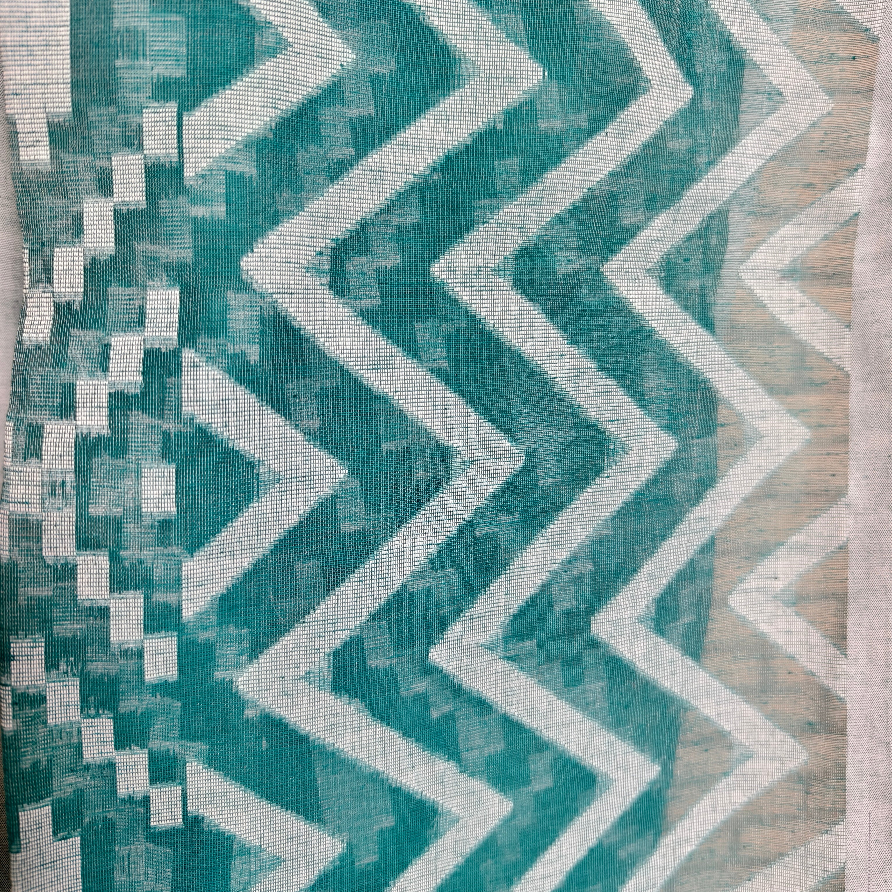 Teal Green Resham Silk Saree