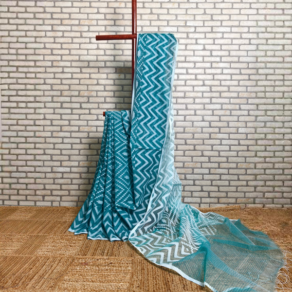 Teal Green Resham Silk Saree