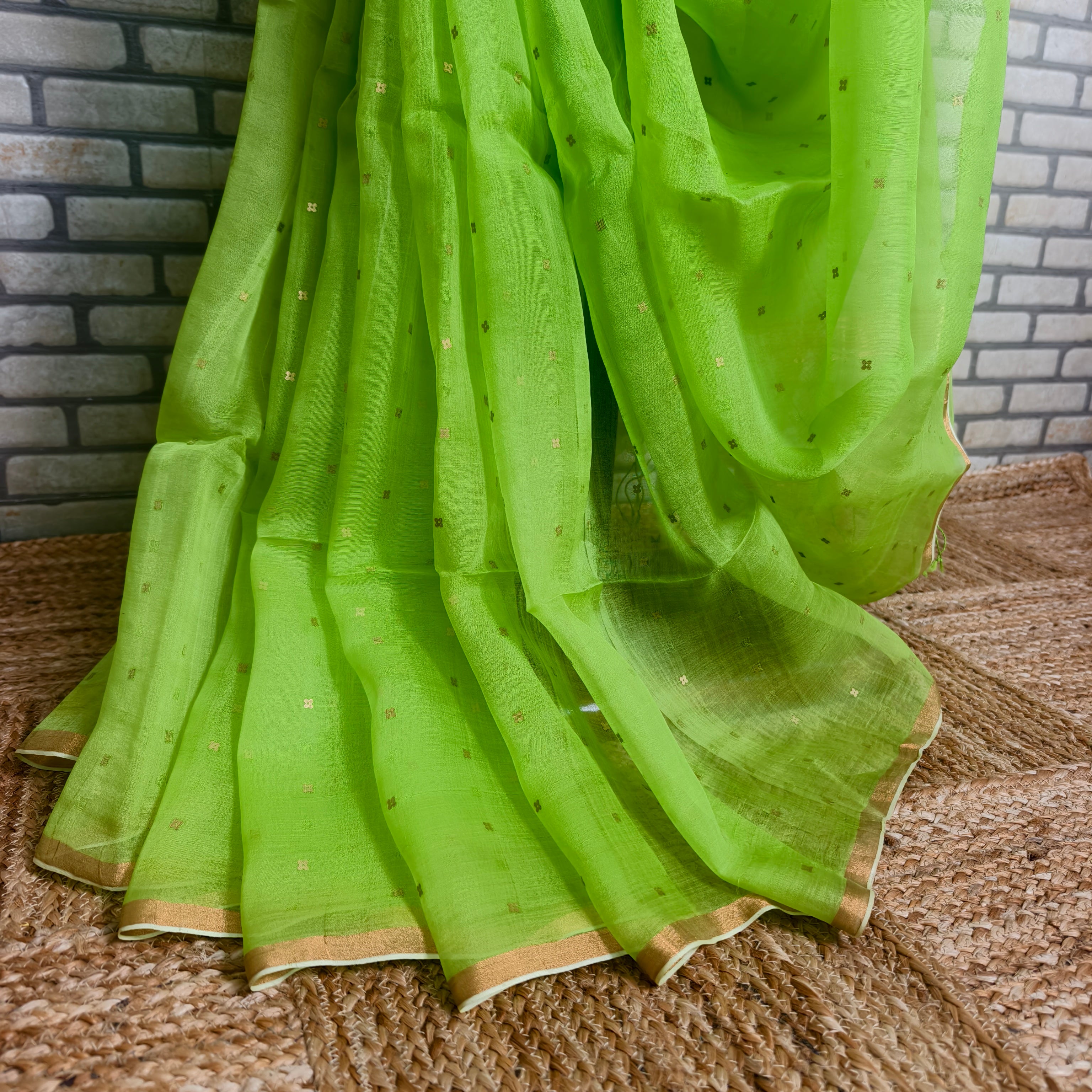 Vibrant Green Resham Silk Saree