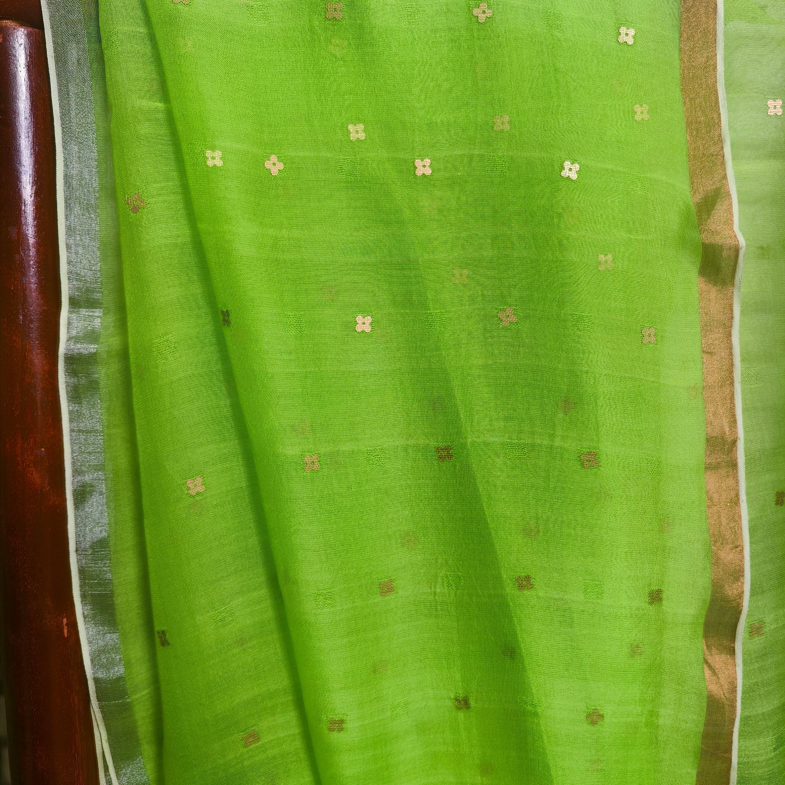 Vibrant Green Resham Silk Saree
