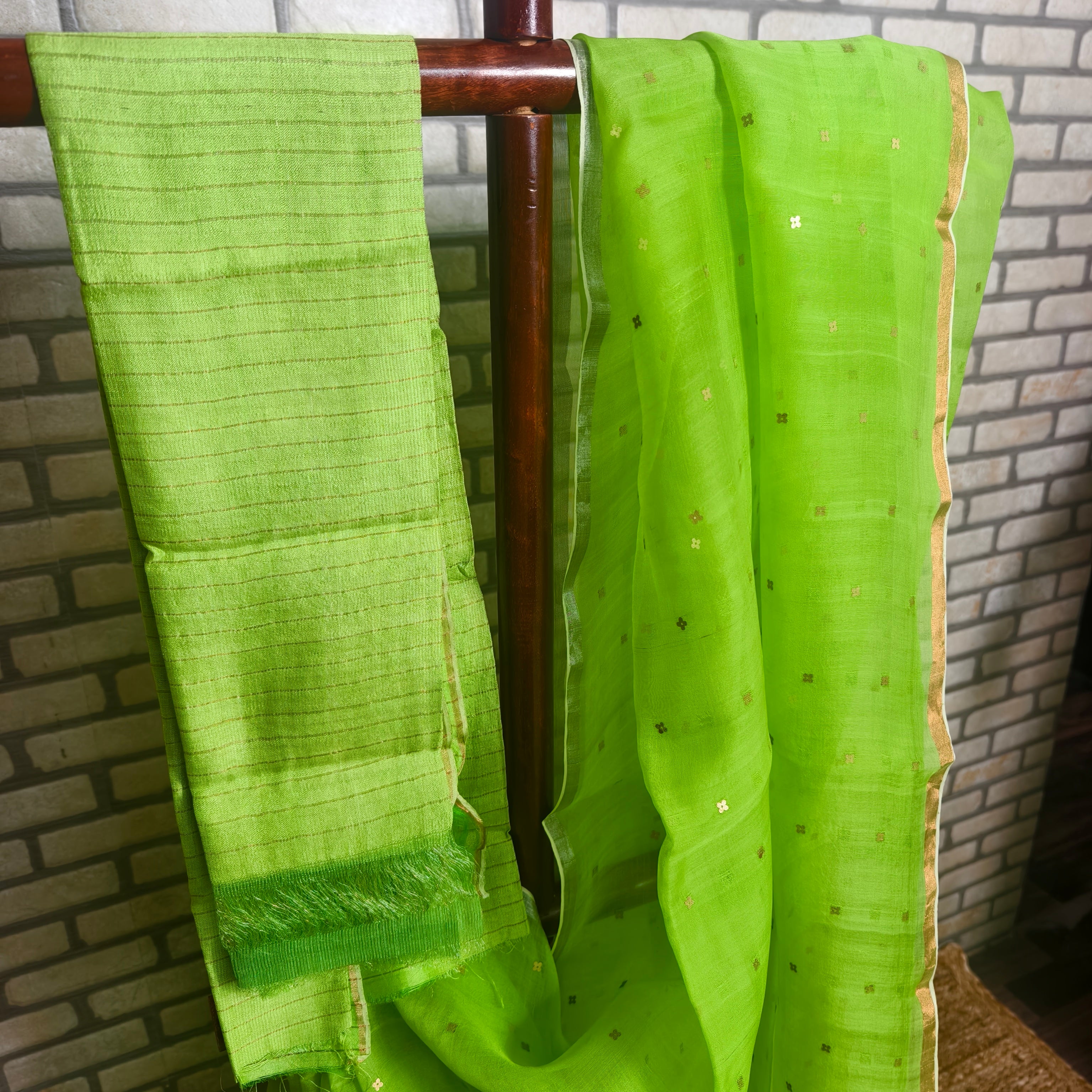 Vibrant Green Resham Silk Saree