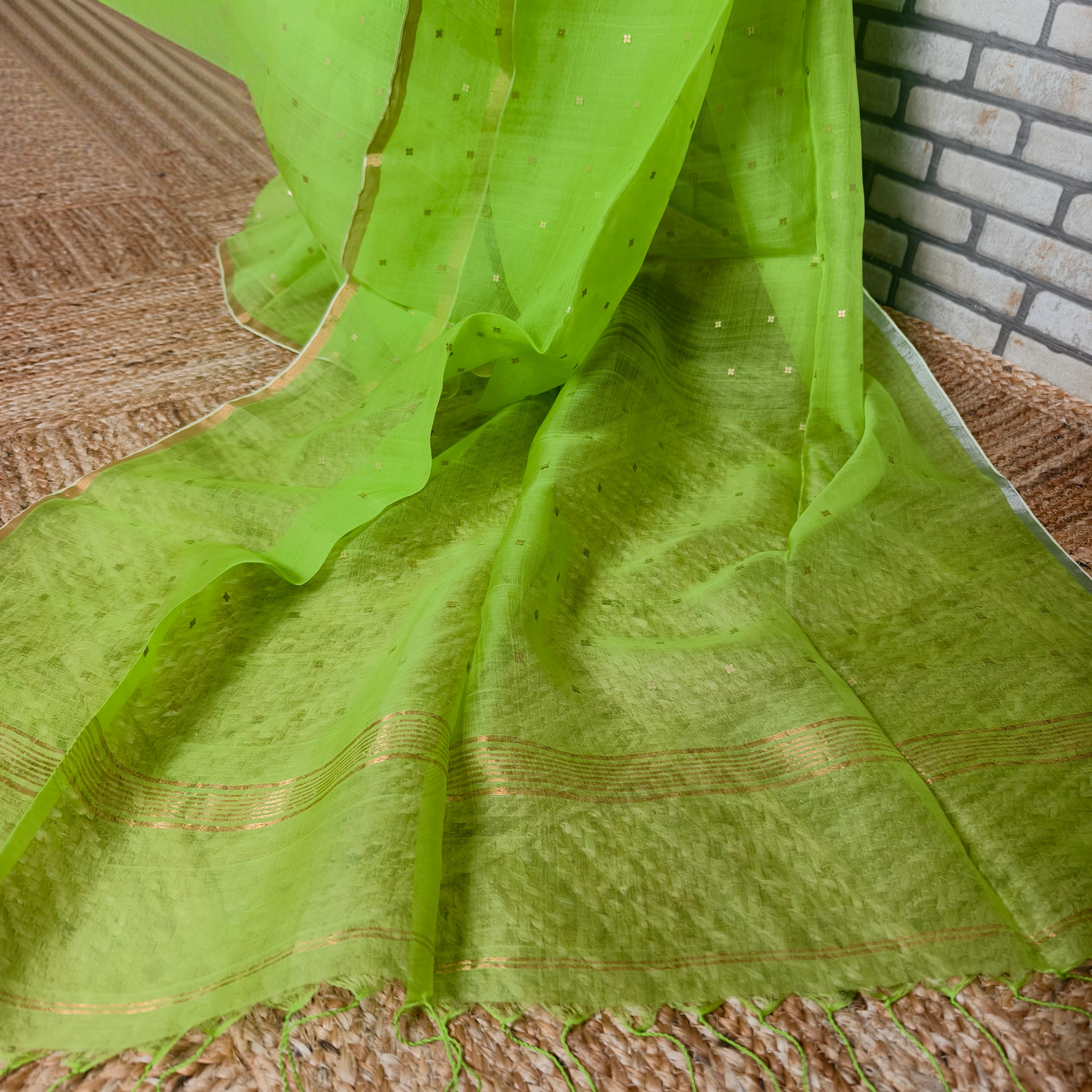 Vibrant Green Resham Silk Saree
