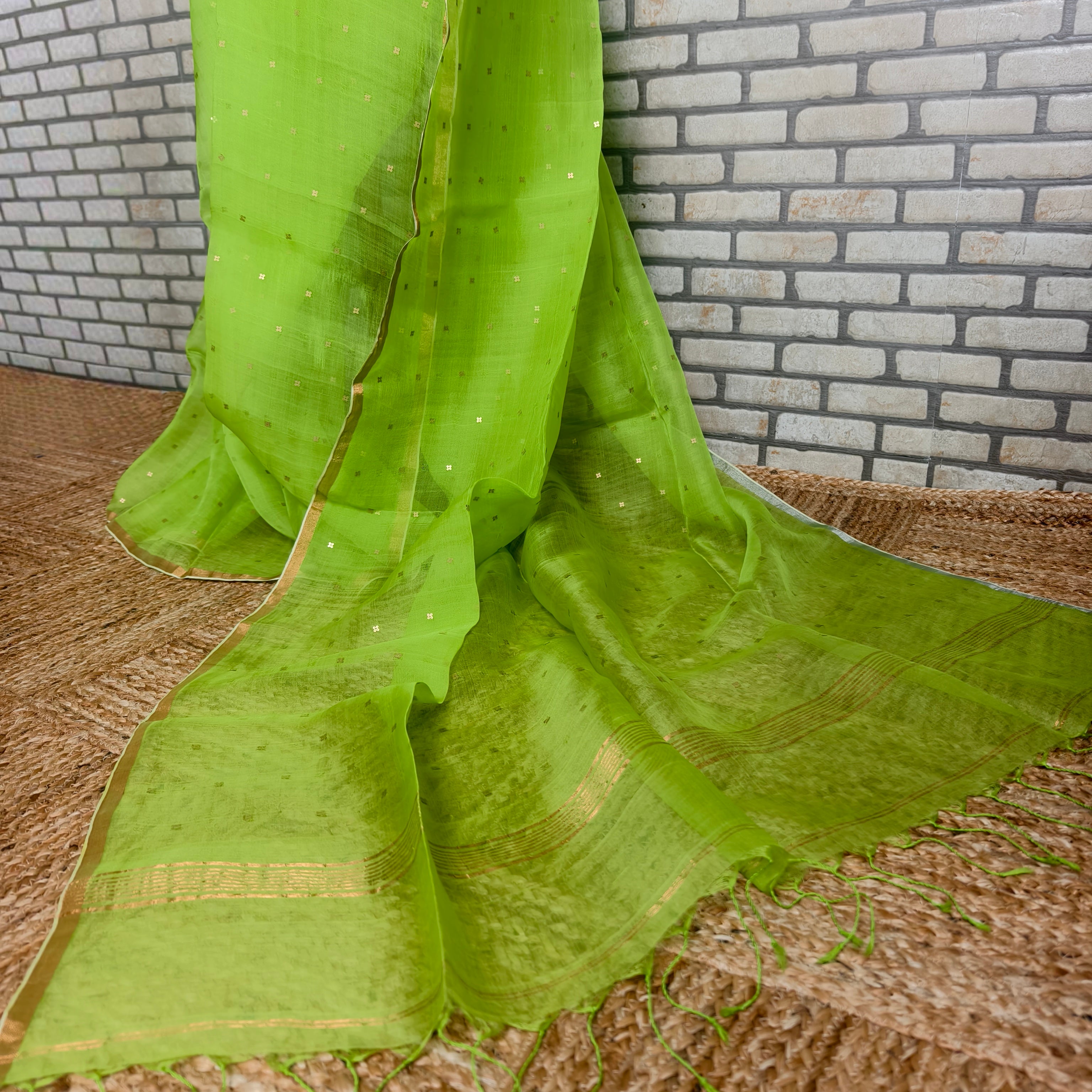 Vibrant Green Resham Silk Saree
