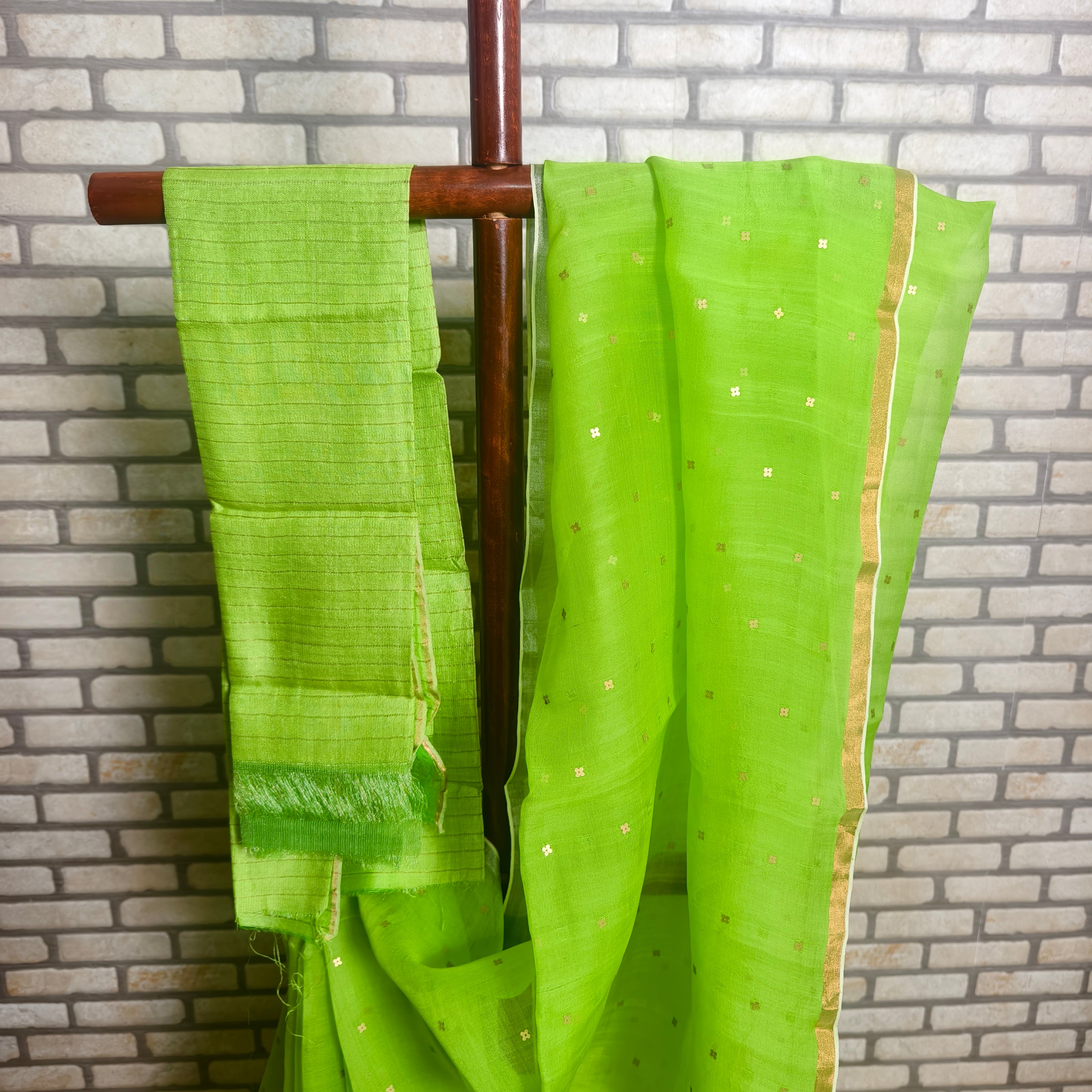 Vibrant Green Resham Silk Saree