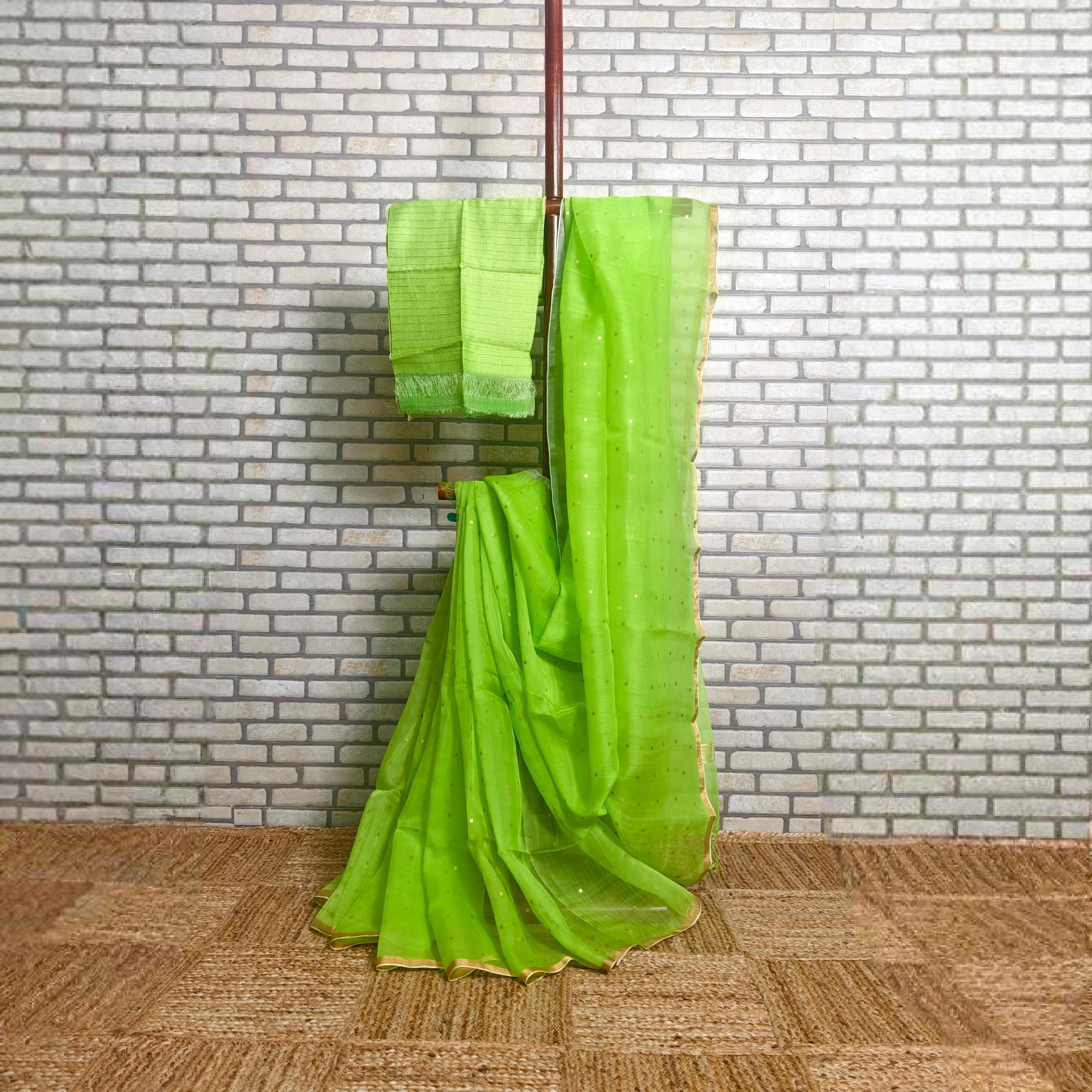 Vibrant Green Resham Silk Saree