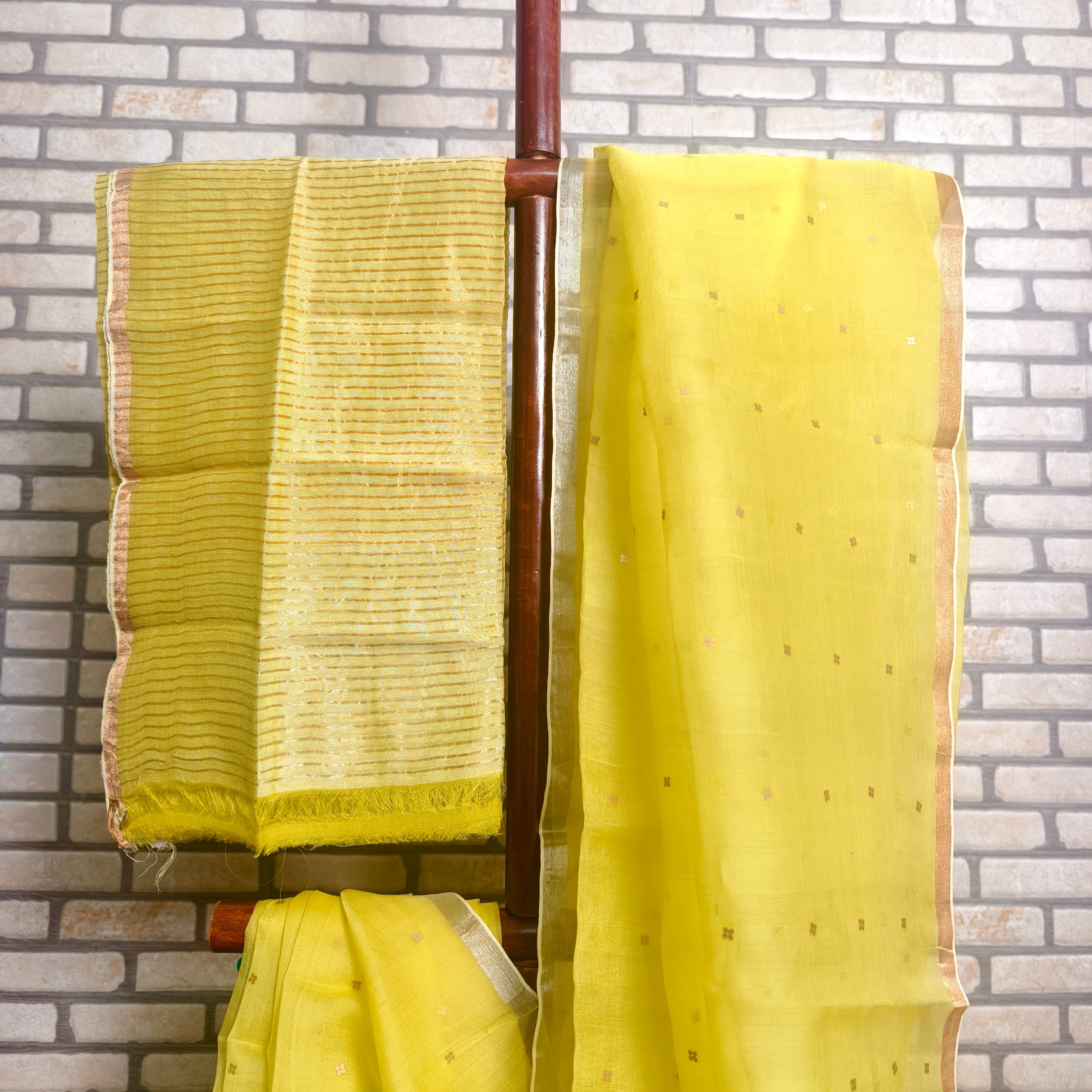 Vibrant Yellow Resham Silk Saree