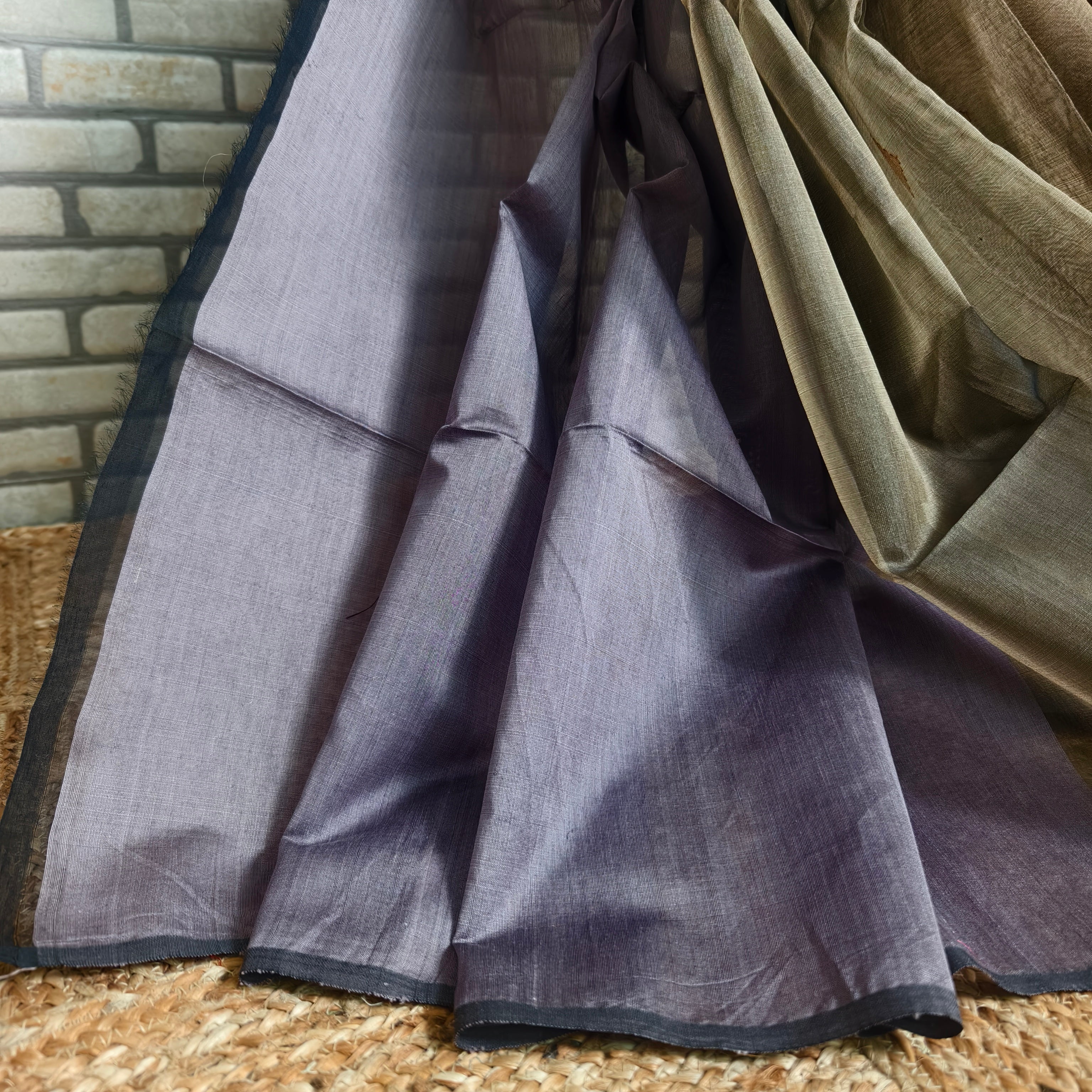 Coffee Brown Purple Resham Silk Saree