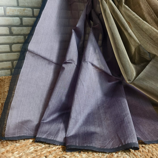 Coffee Brown Purple Resham Silk Saree