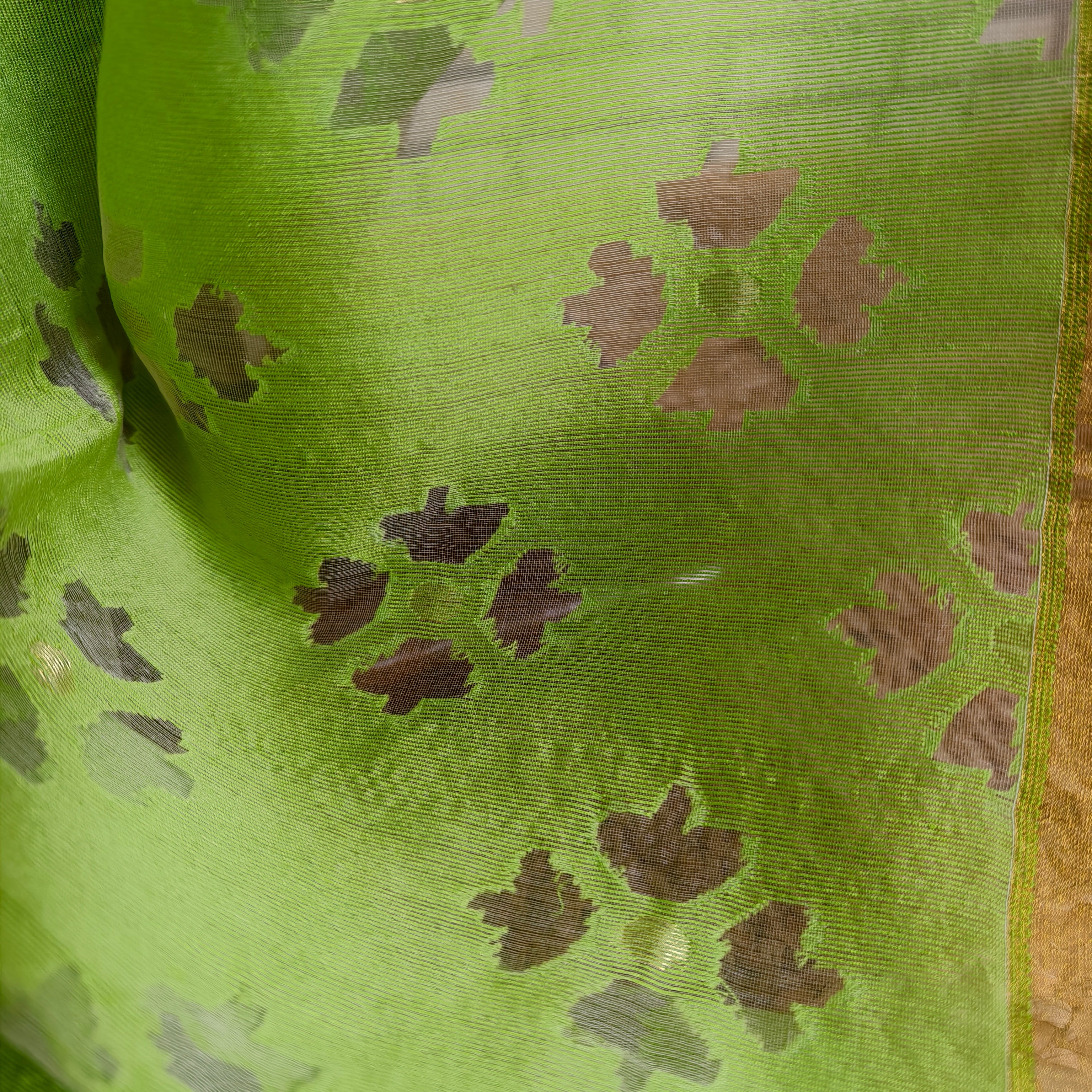 Vibrant Green Matka Silk Saree