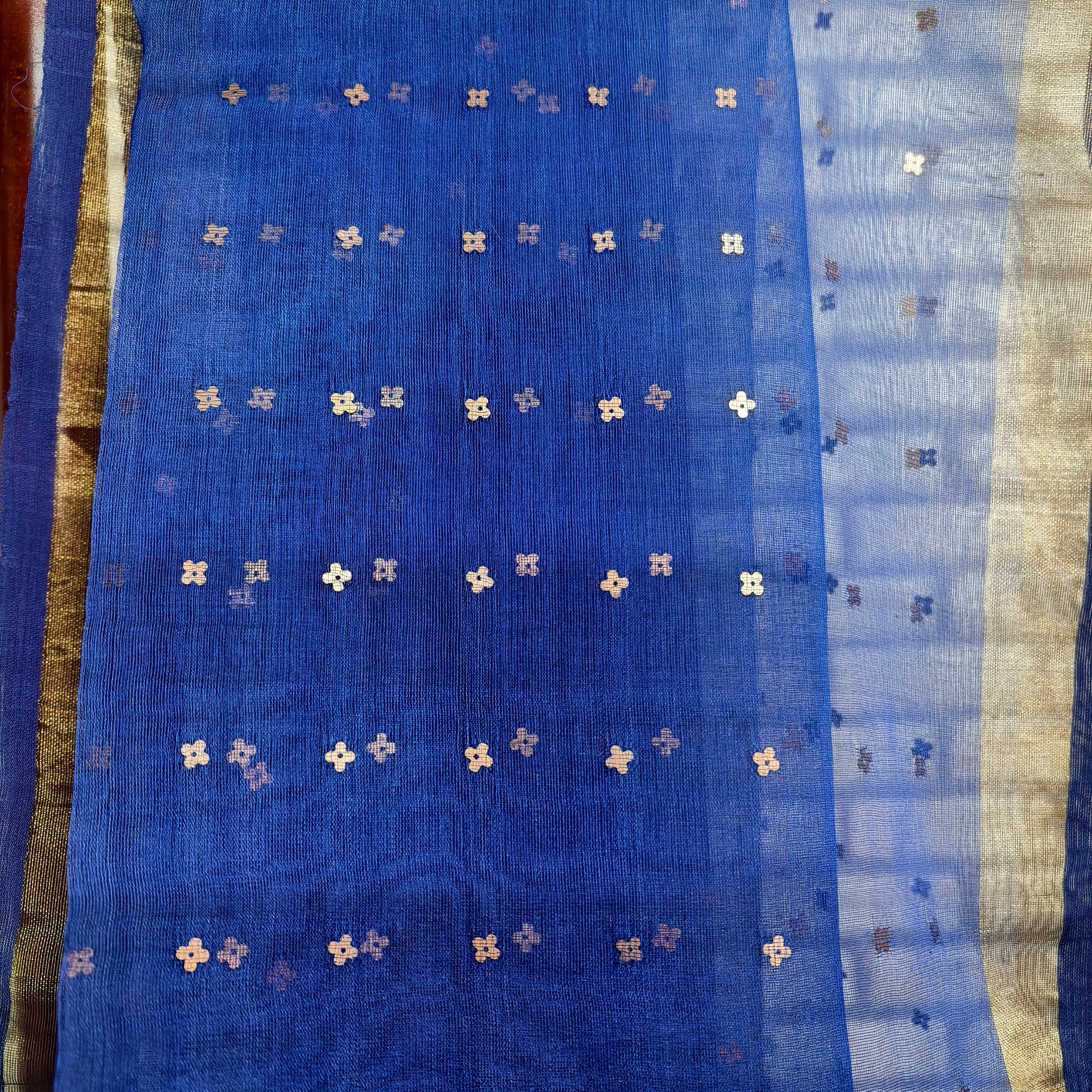 Royal Blue Matka Resham silk saree