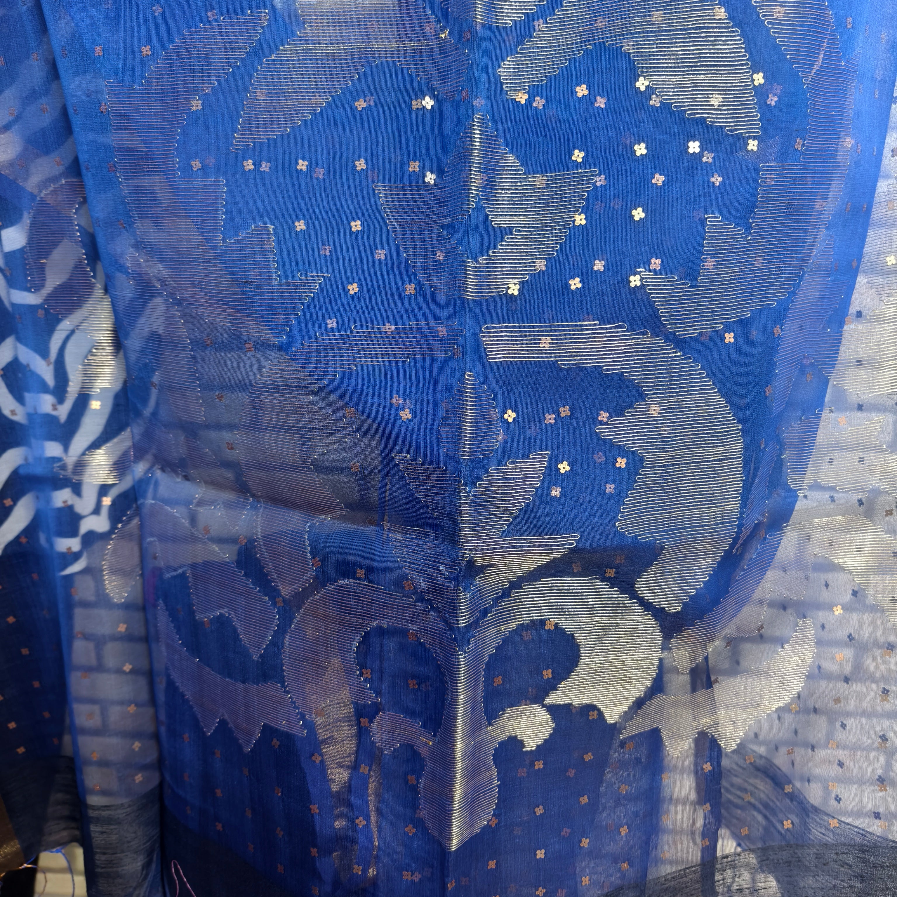 Royal Blue Matka Resham silk saree