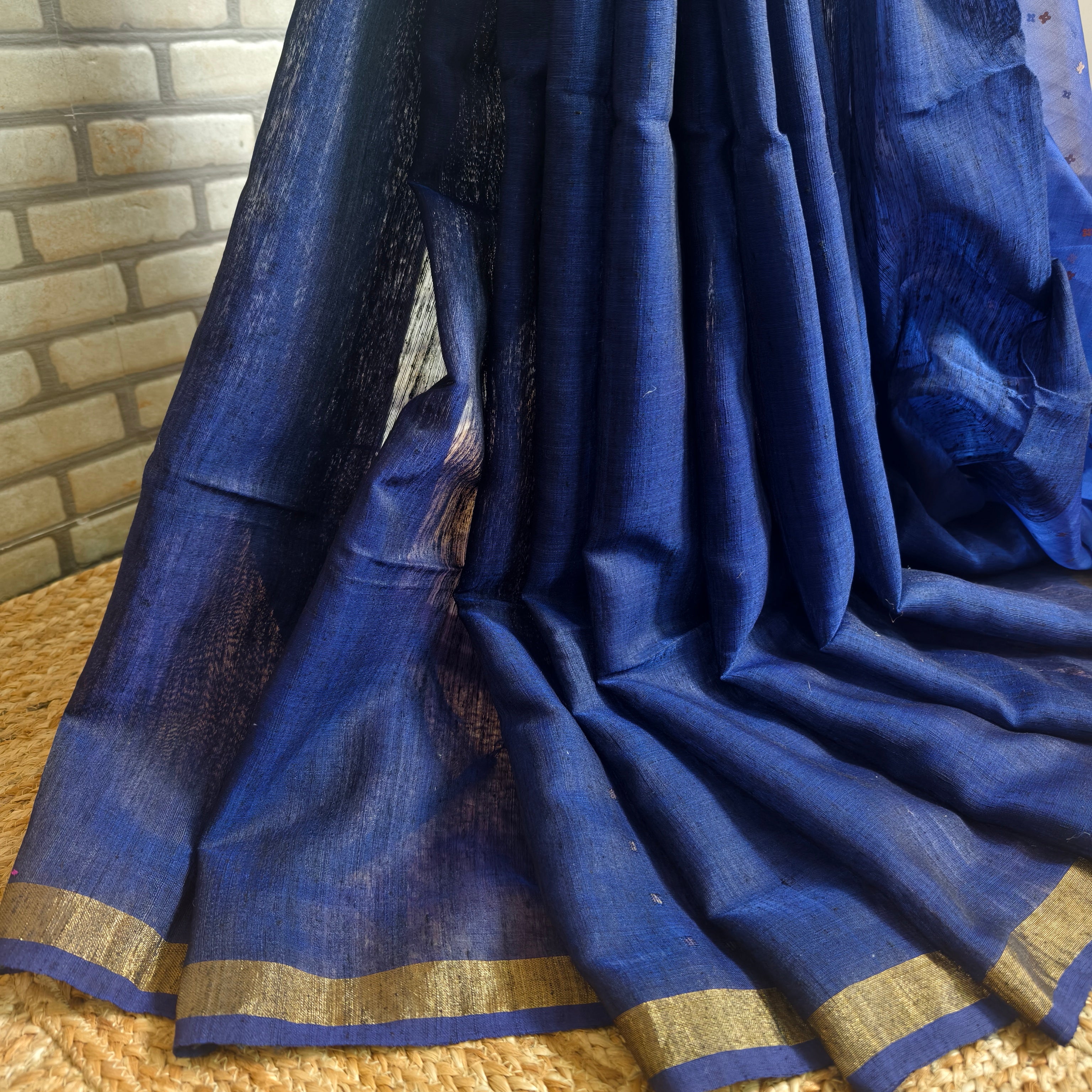 Royal Blue Matka Resham silk saree