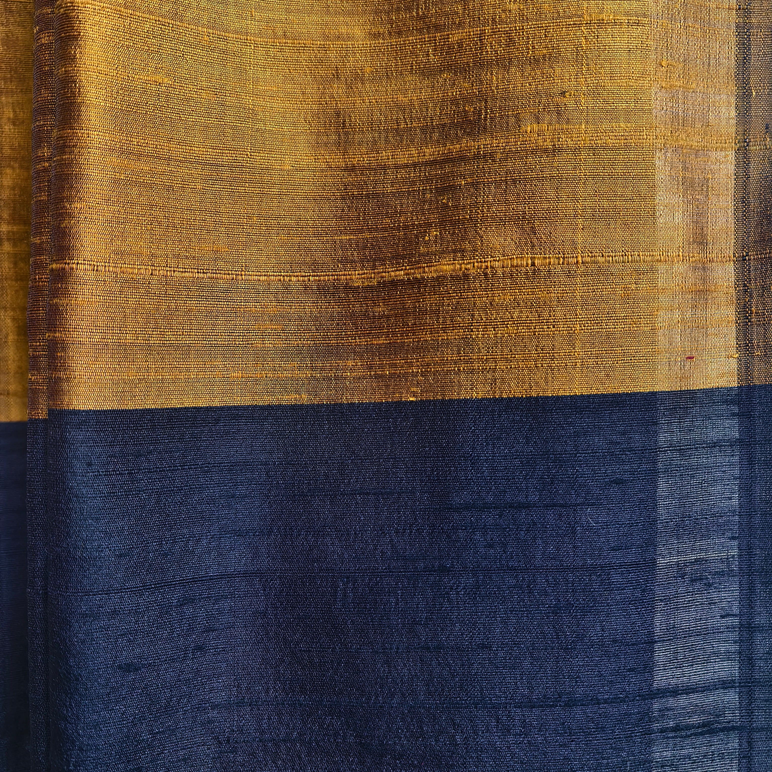 Mustard Resham Silk Saree