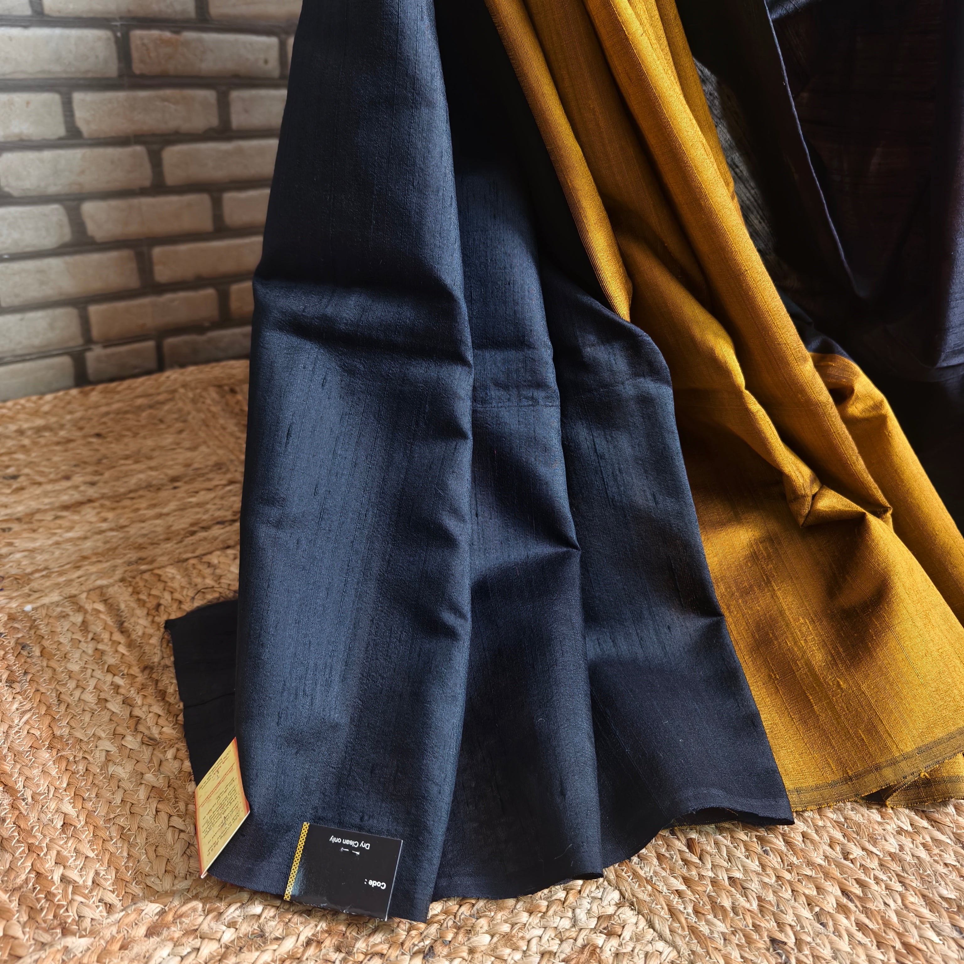 Mustard Resham Silk Saree