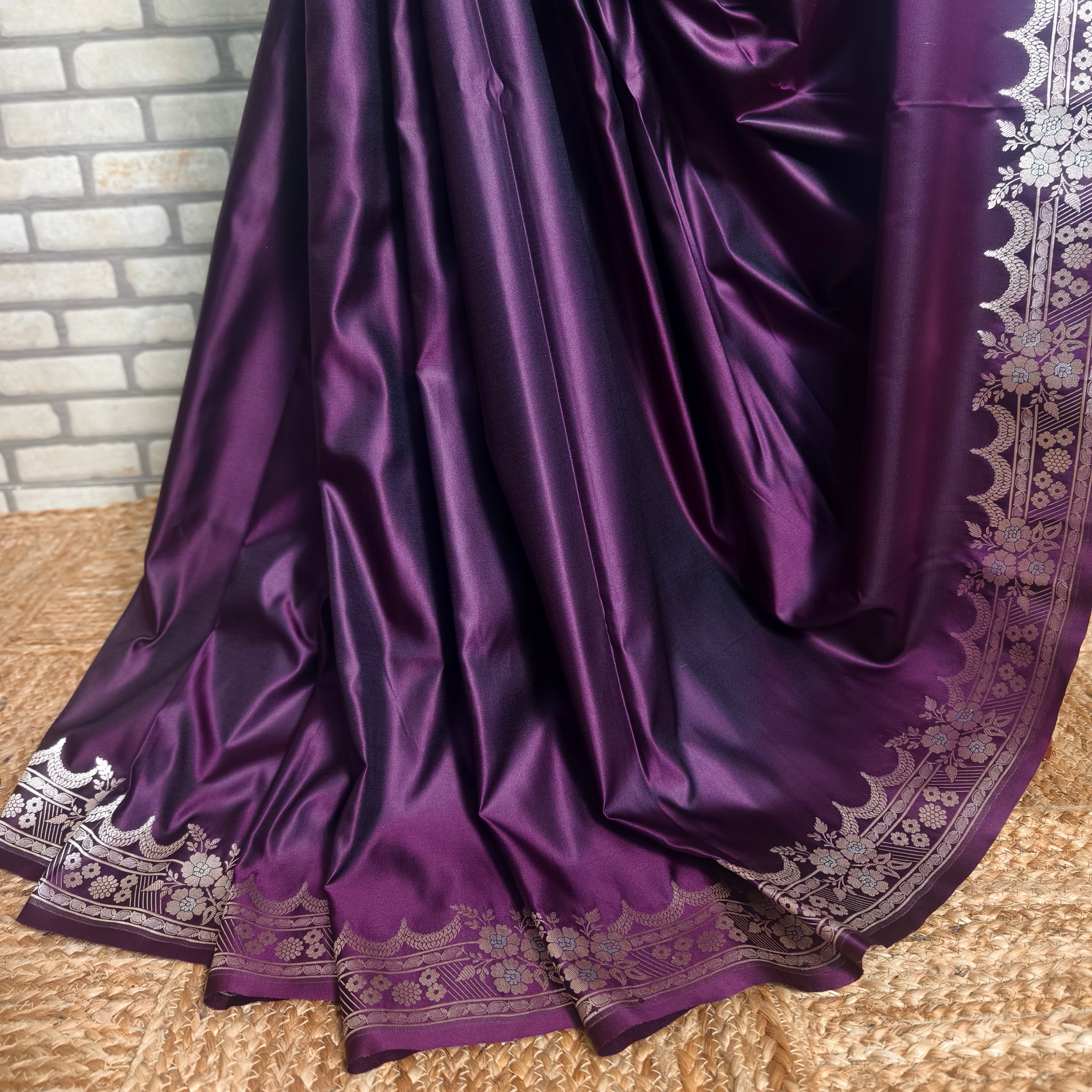 Purple Mashru Silk Saree
