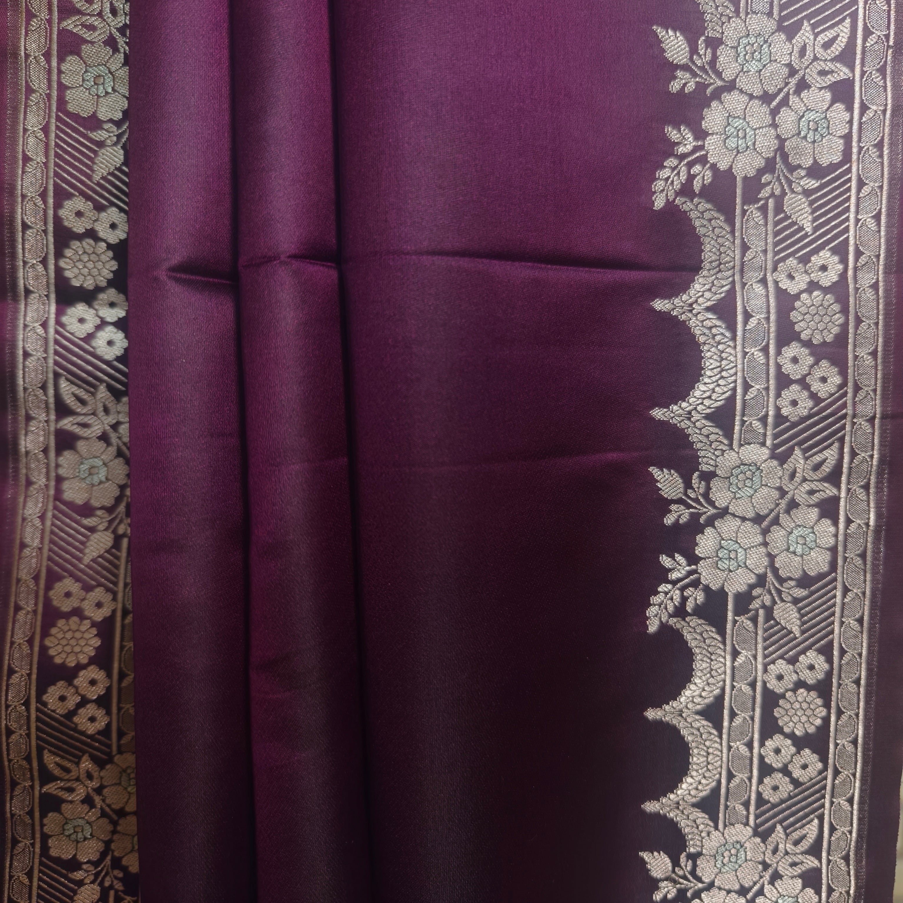 Purple Mashru Silk Saree