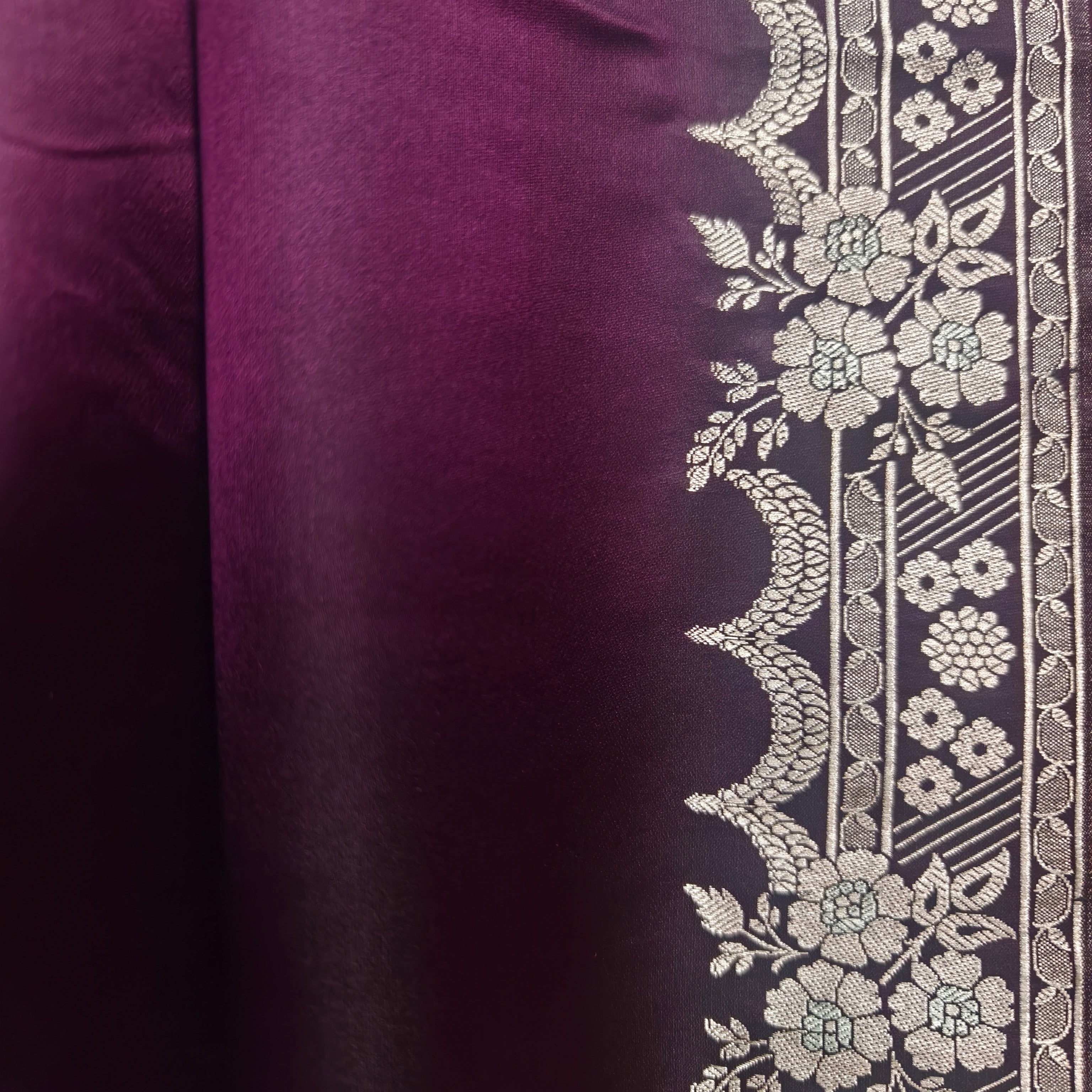 Purple Mashru Silk Saree