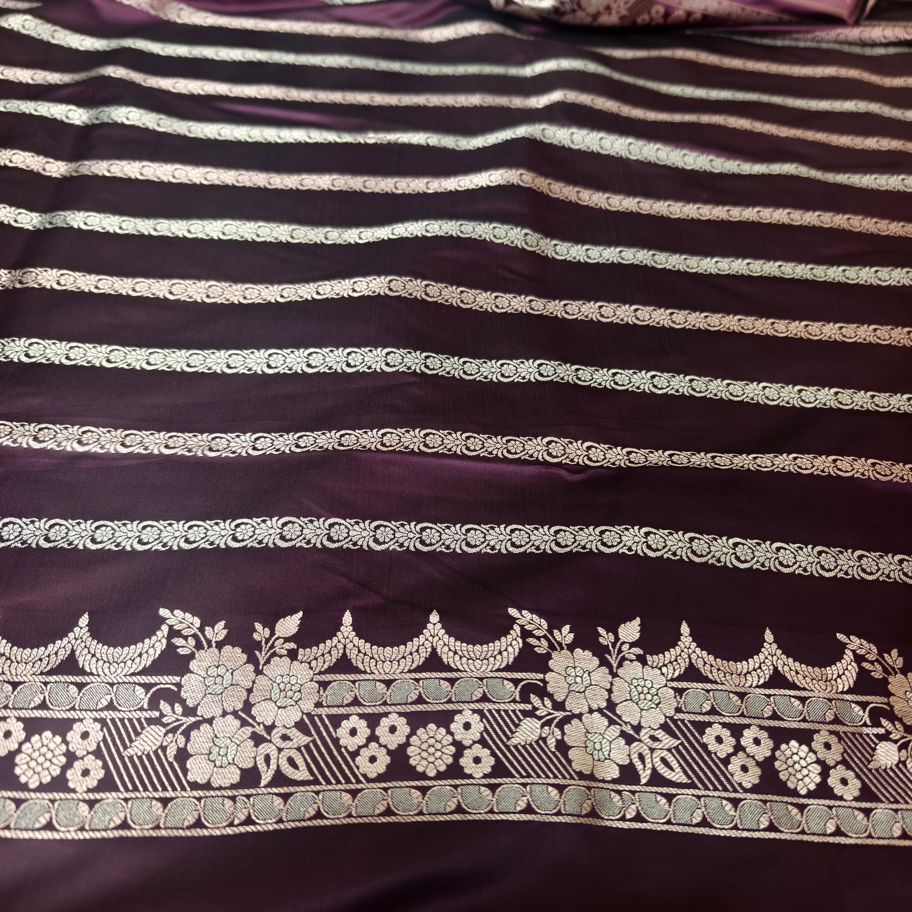 Purple Mashru Silk Saree