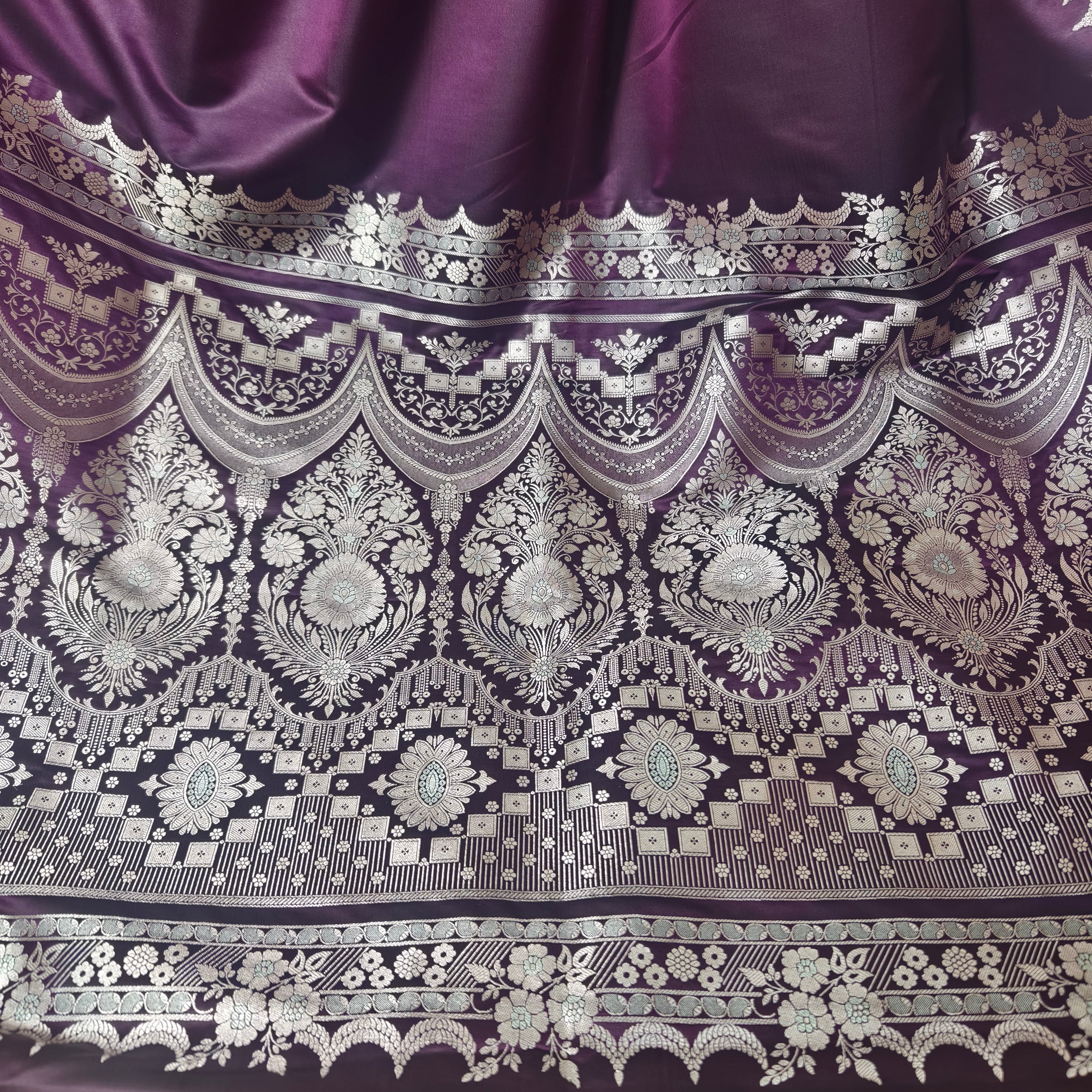 Purple Mashru Silk Saree
