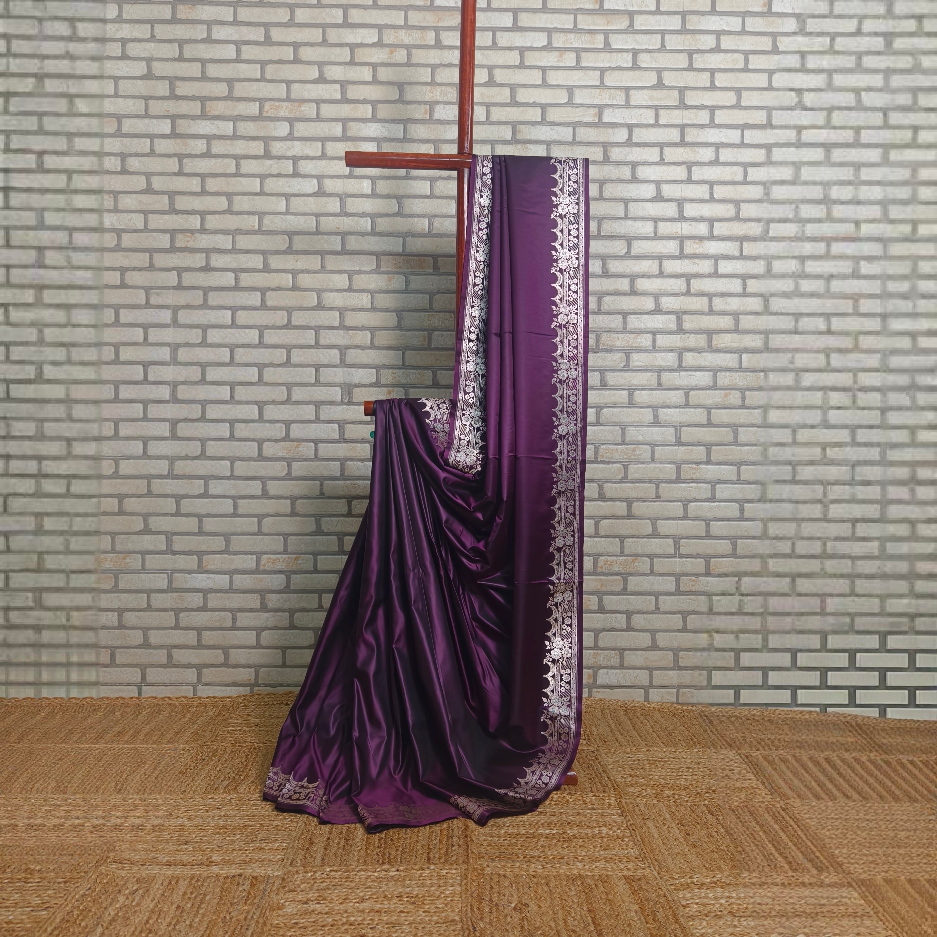 Purple Mashru Silk Saree