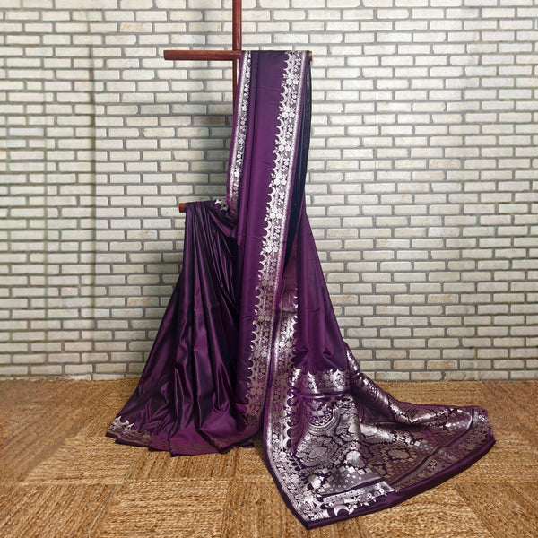 Purple Mashru Silk Saree