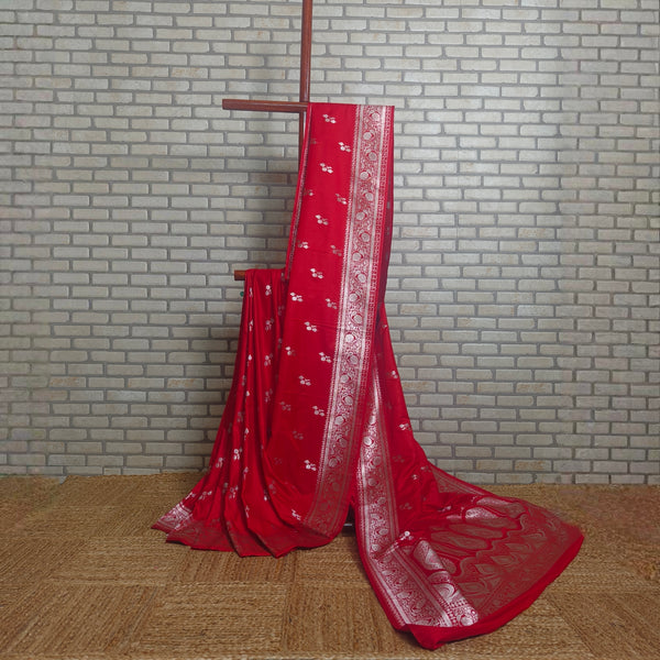 Bridal Red Mashru Silk Saree