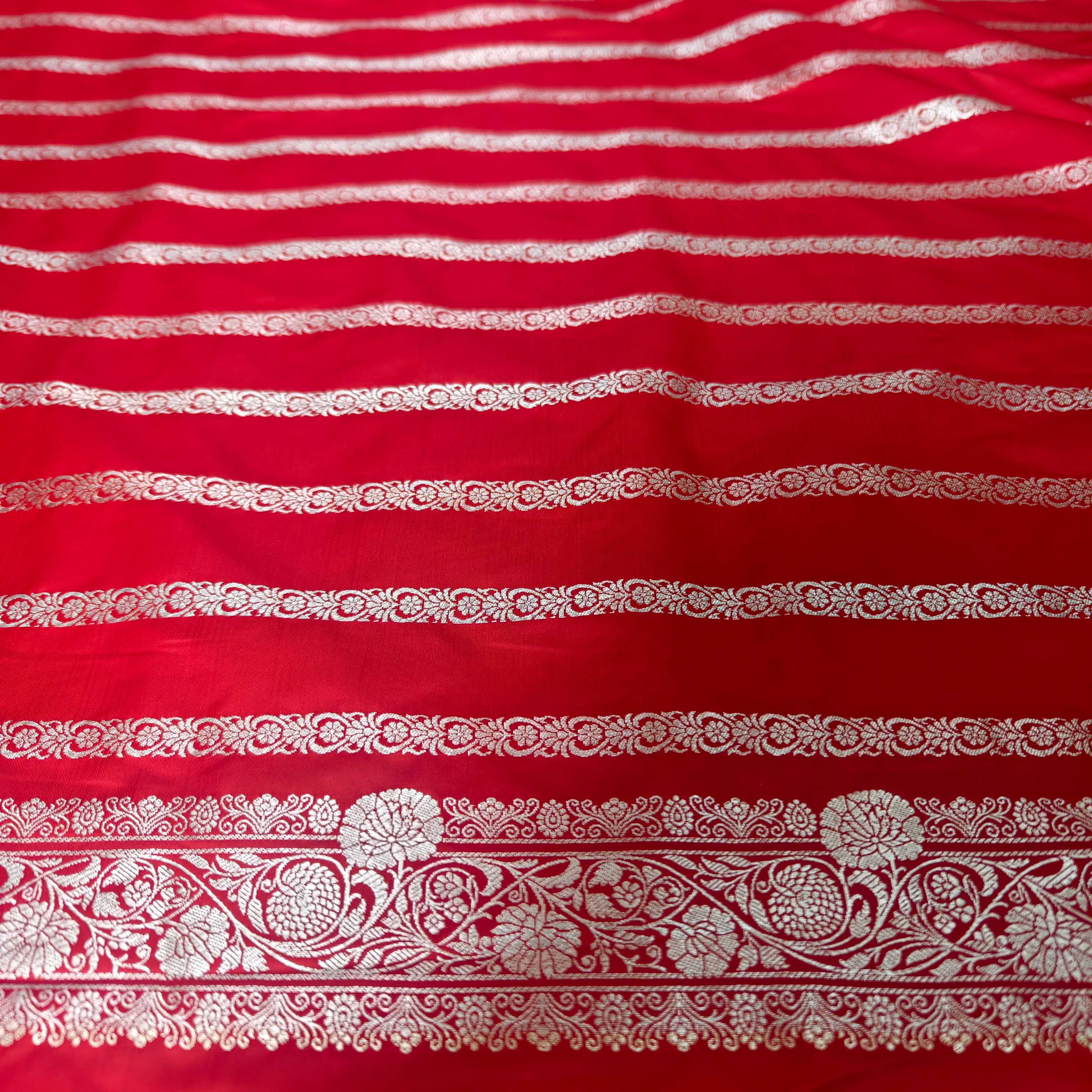 Reddish Orange Mashru Silk Saree