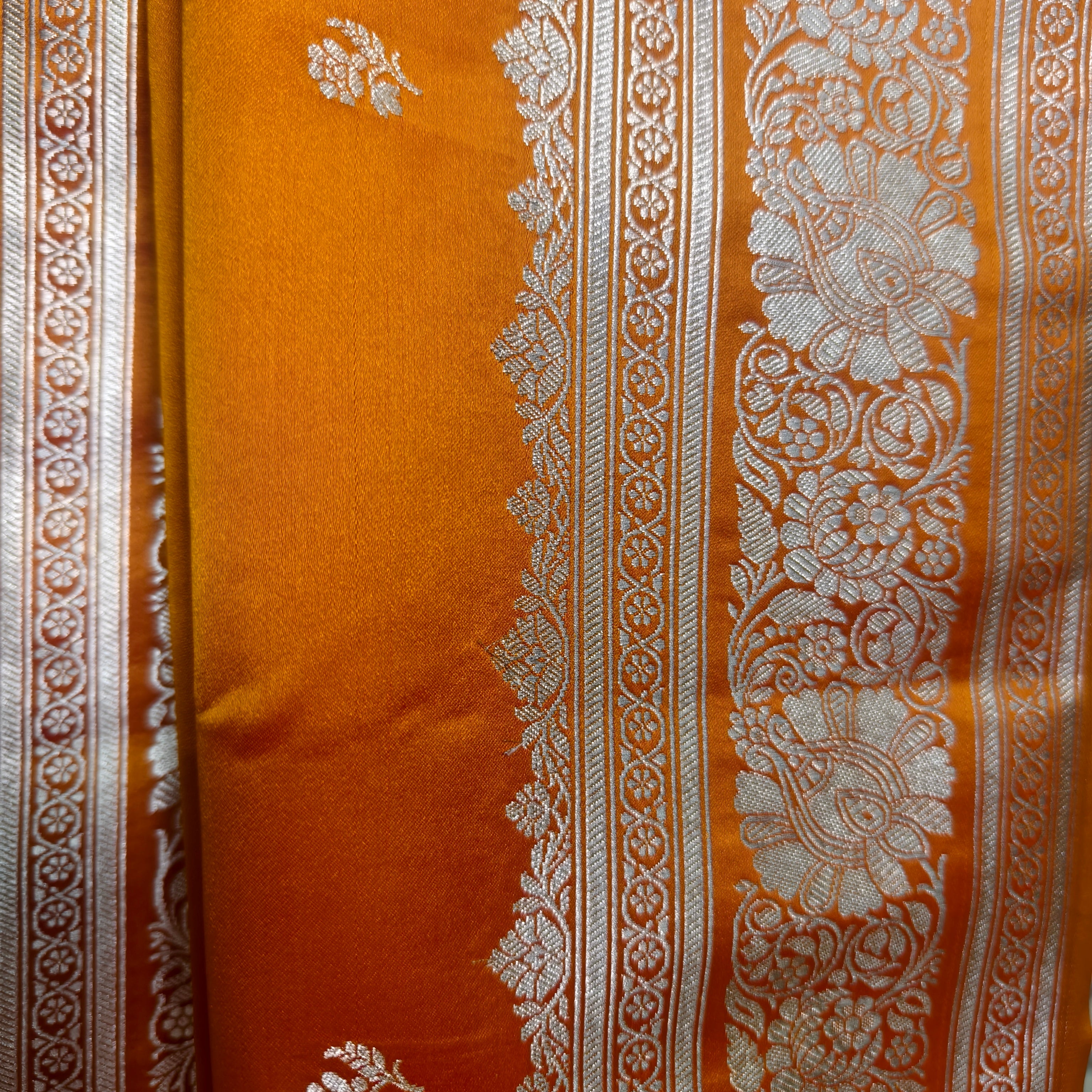 Mustard Beige Mashru Silk Saree