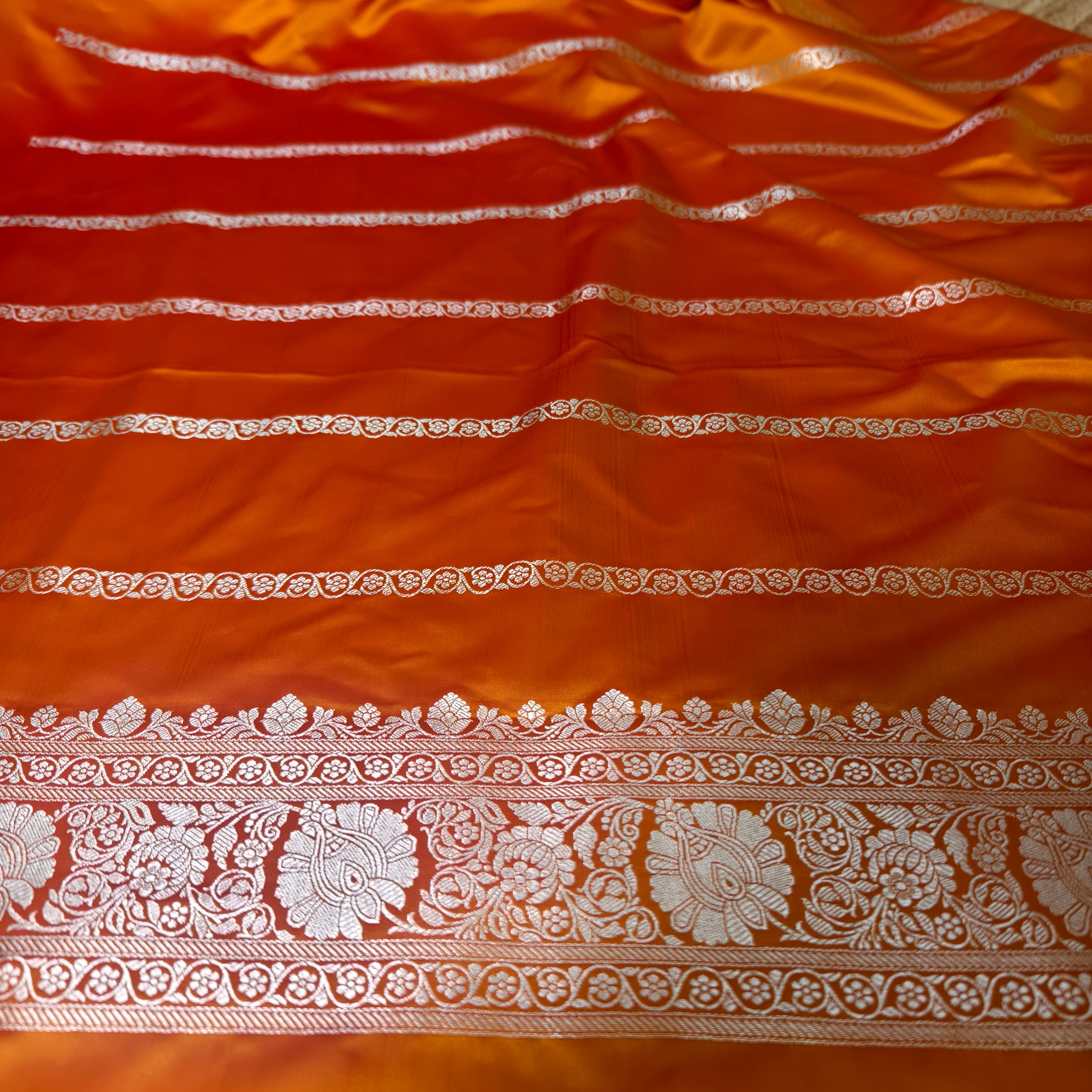 Mustard Beige Mashru Silk Saree