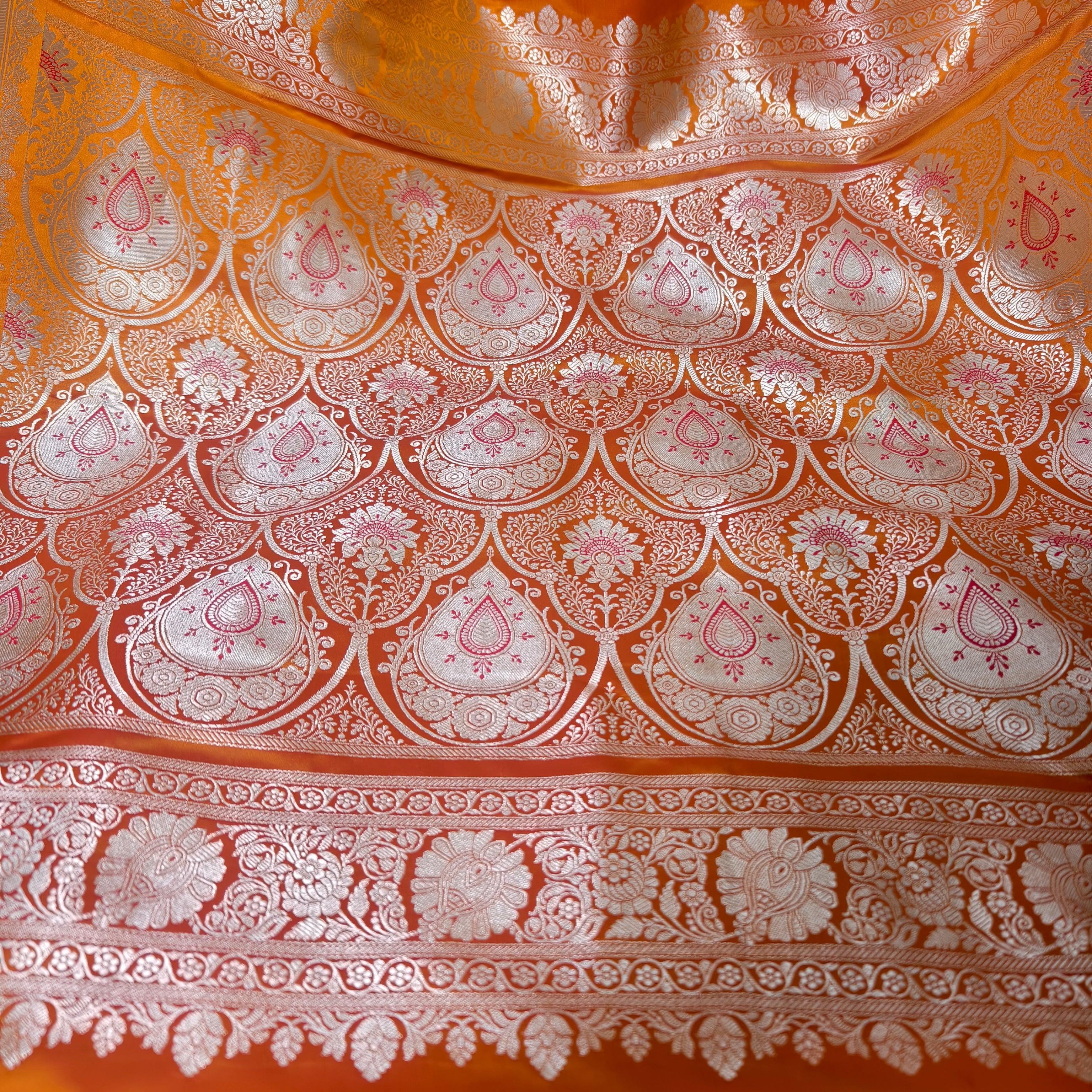 Mustard Beige Mashru Silk Saree