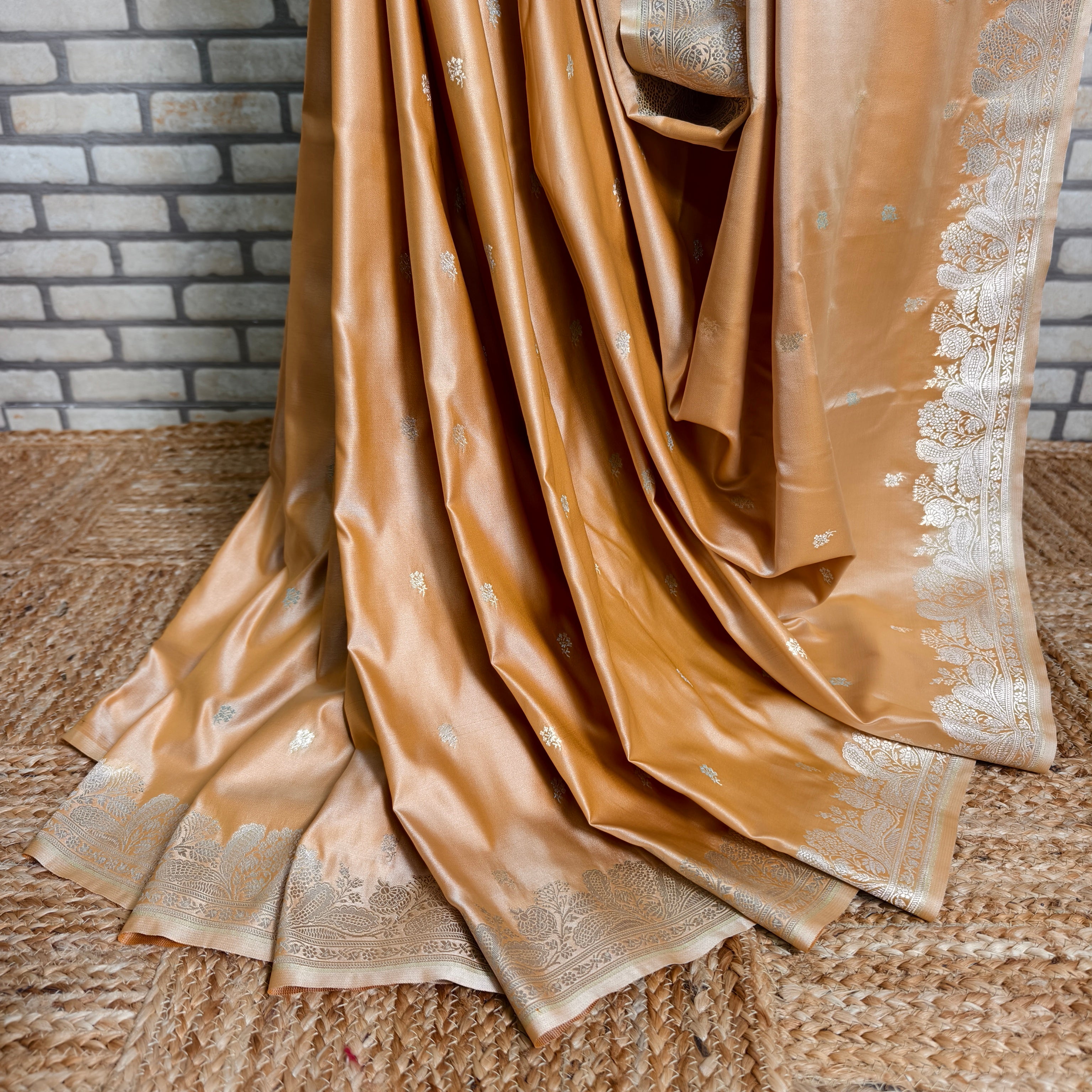 Orange Mashru Silk Saree