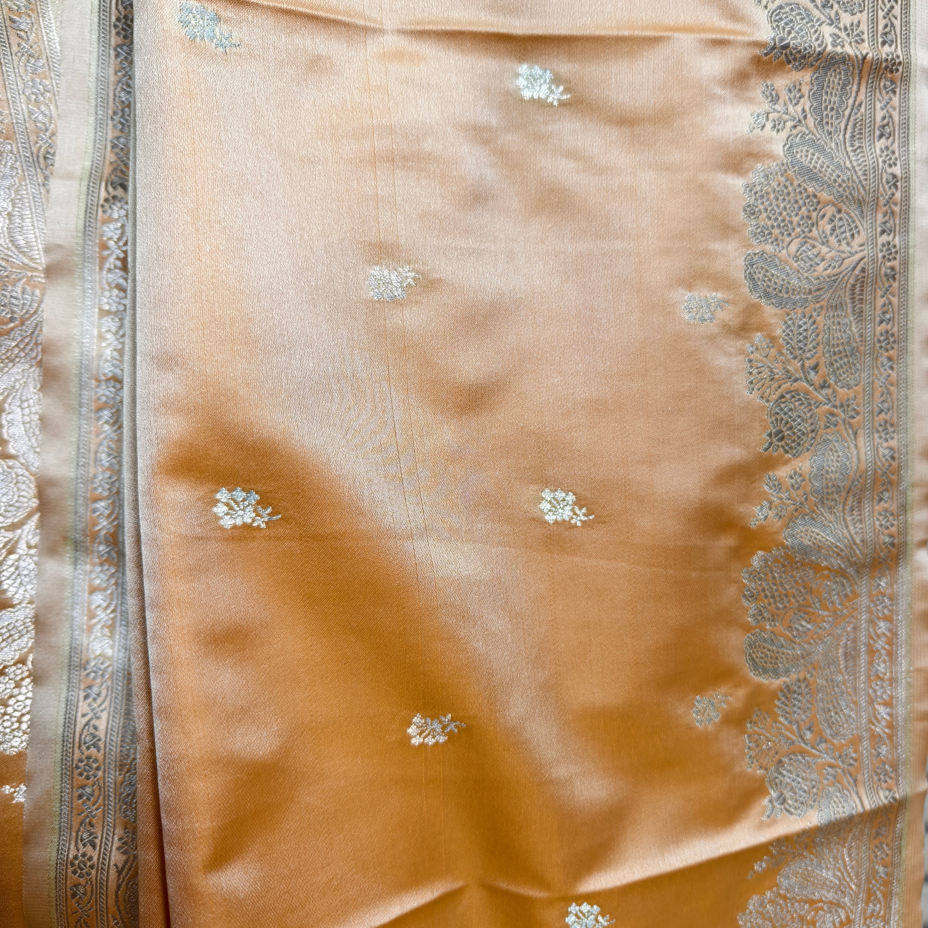 Orange Mashru Silk Saree