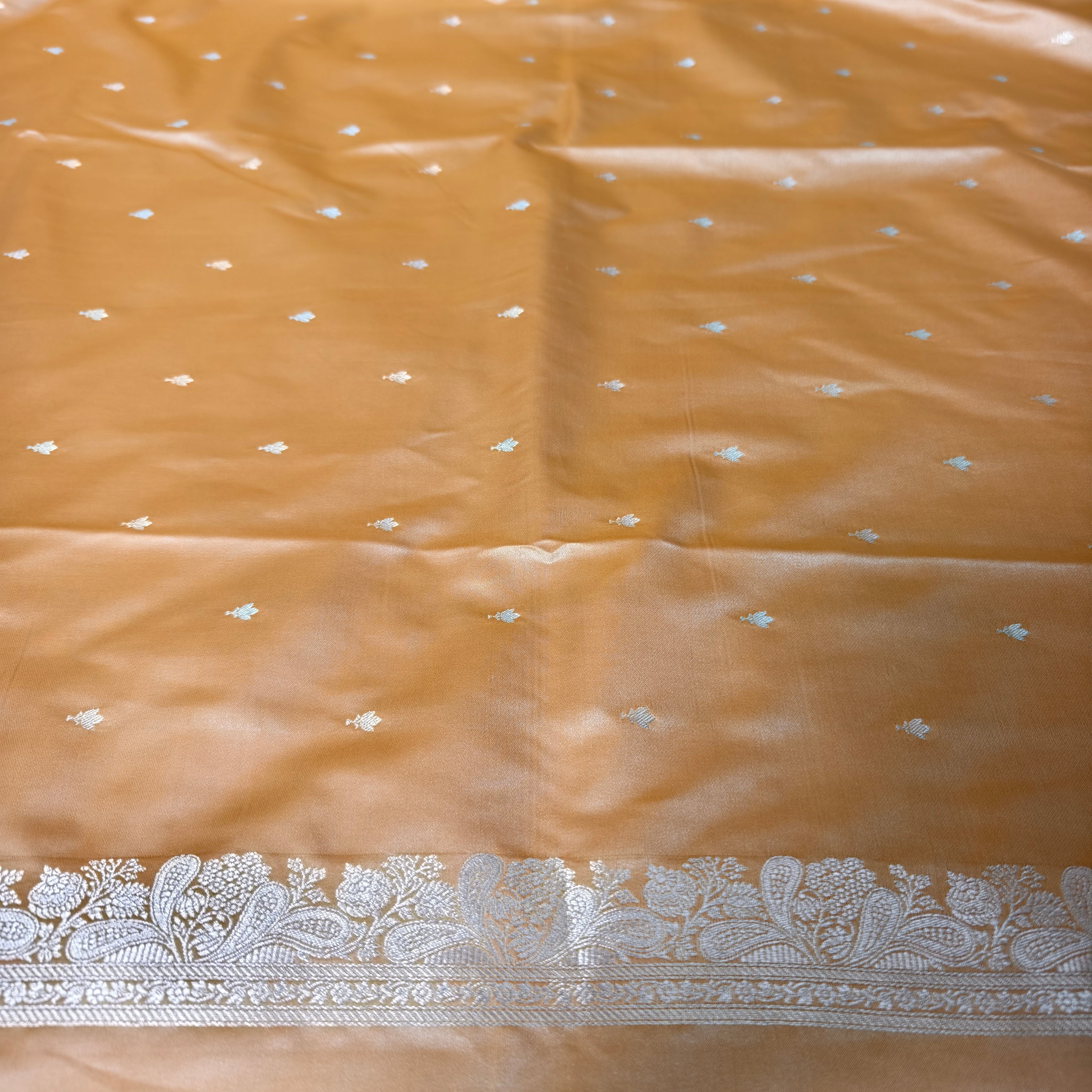 Orange Mashru Silk Saree