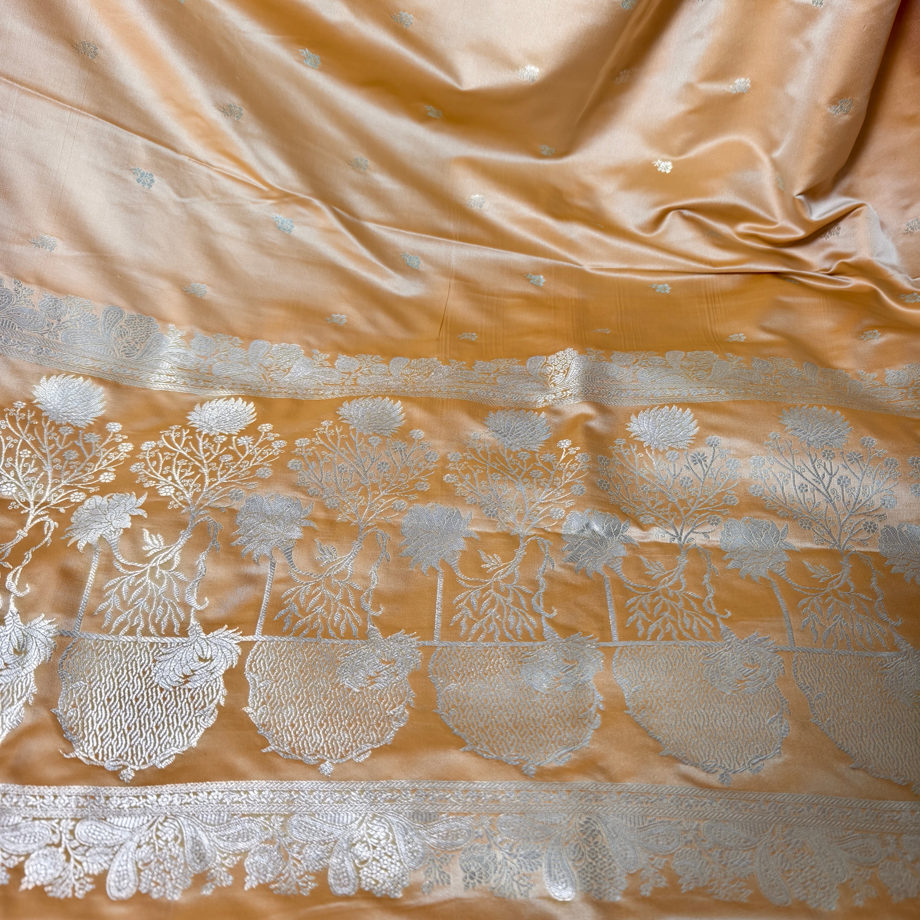 Orange Mashru Silk Saree