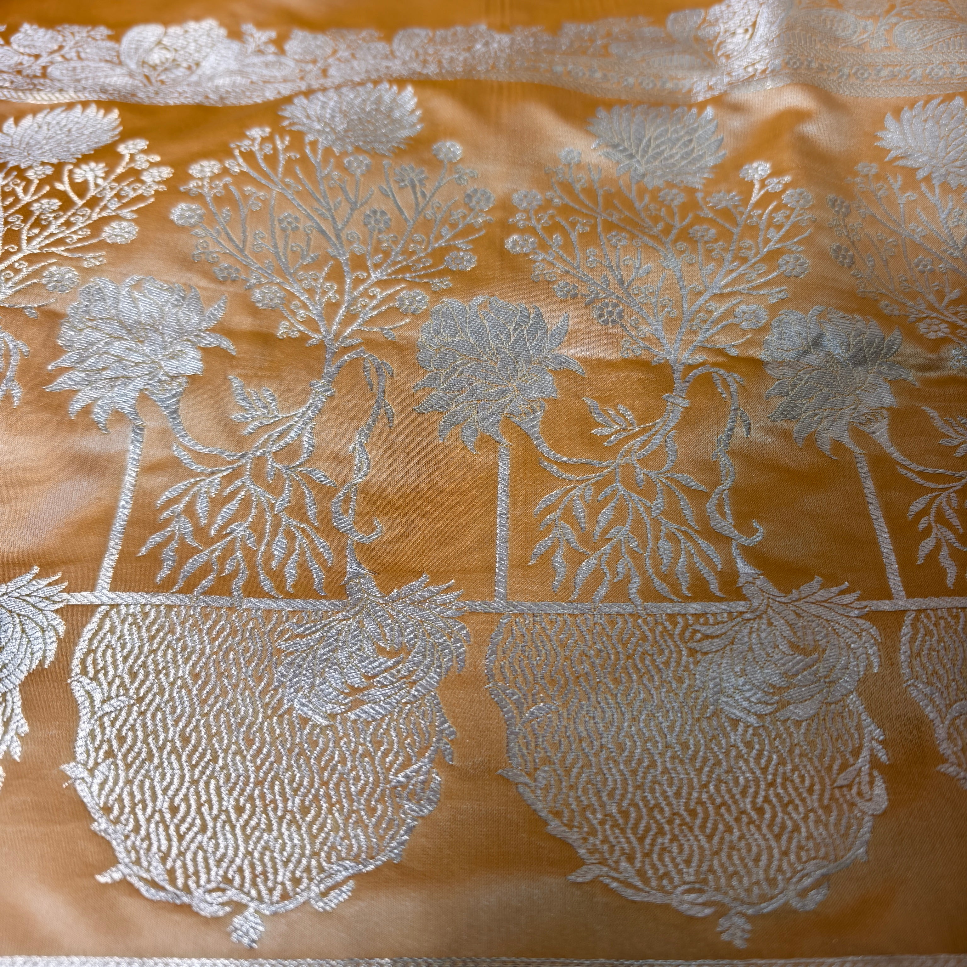 Orange Mashru Silk Saree