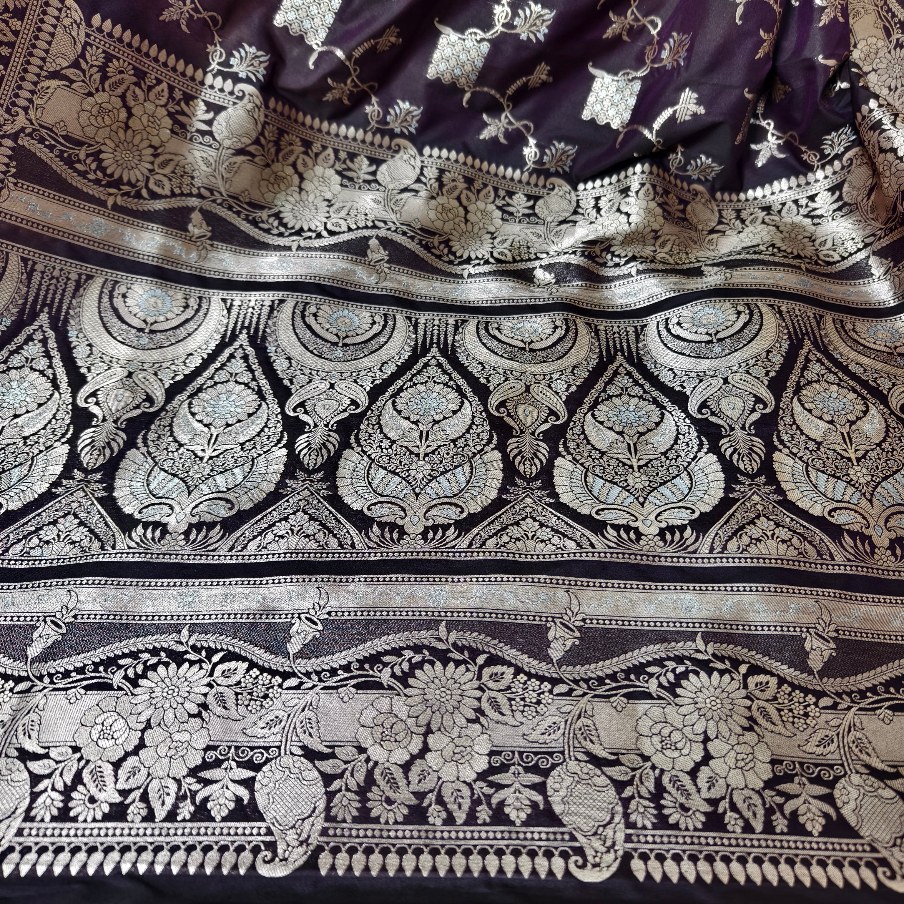 Brownish Wine Mashru Silk Saree