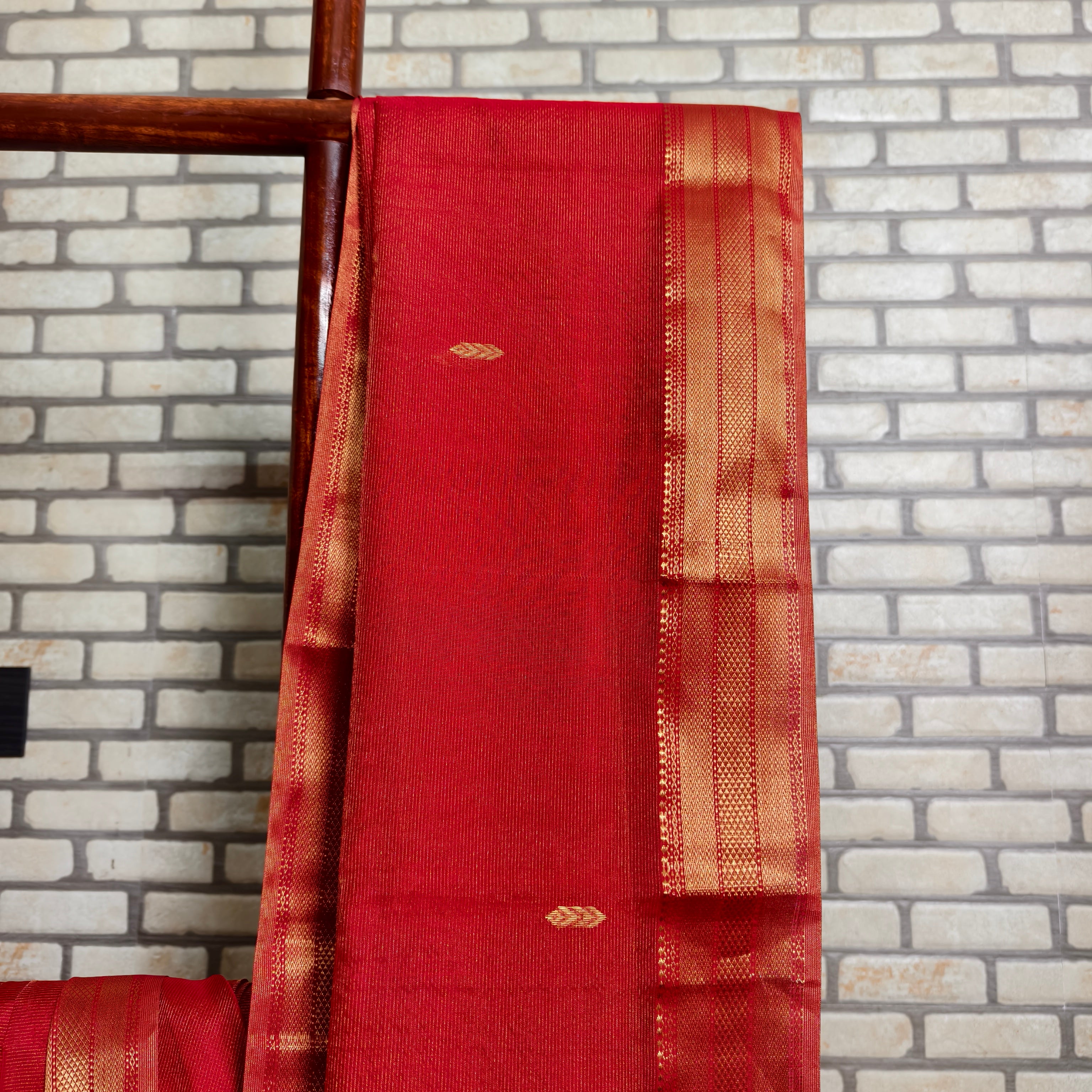 Bridal Red Maheshwari Saree