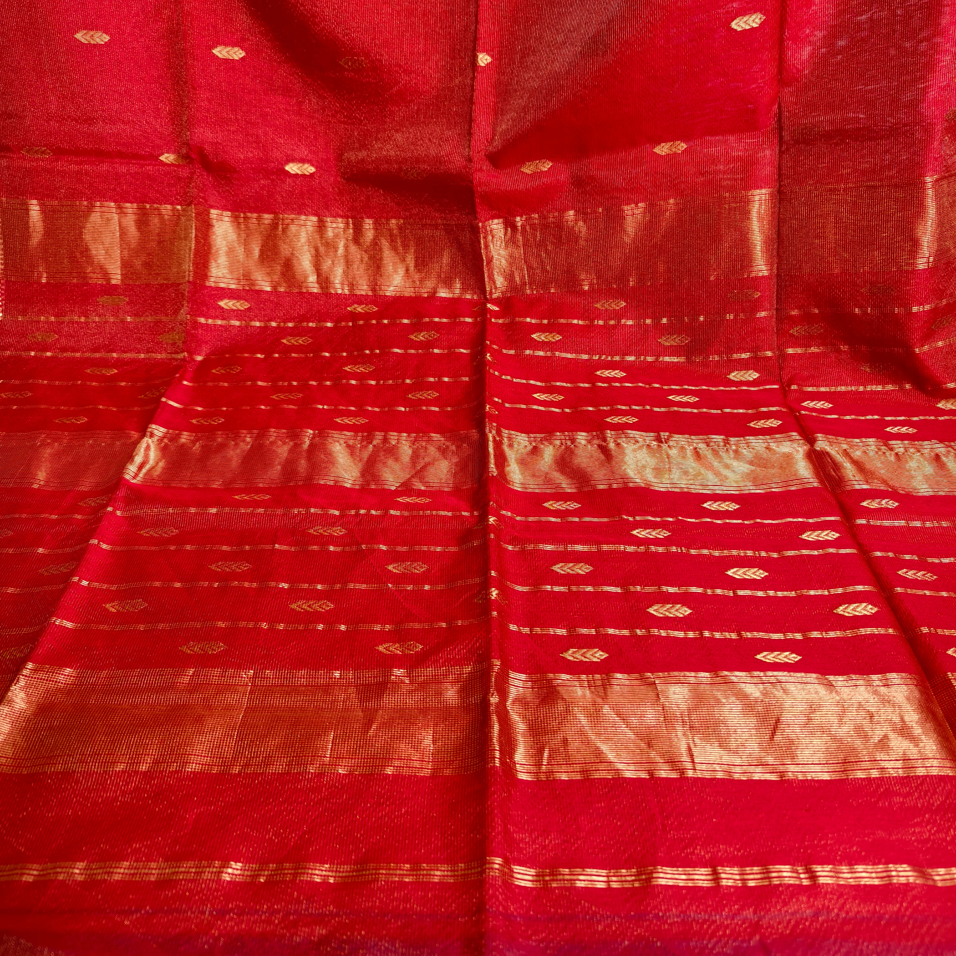Bridal Red Maheshwari Saree