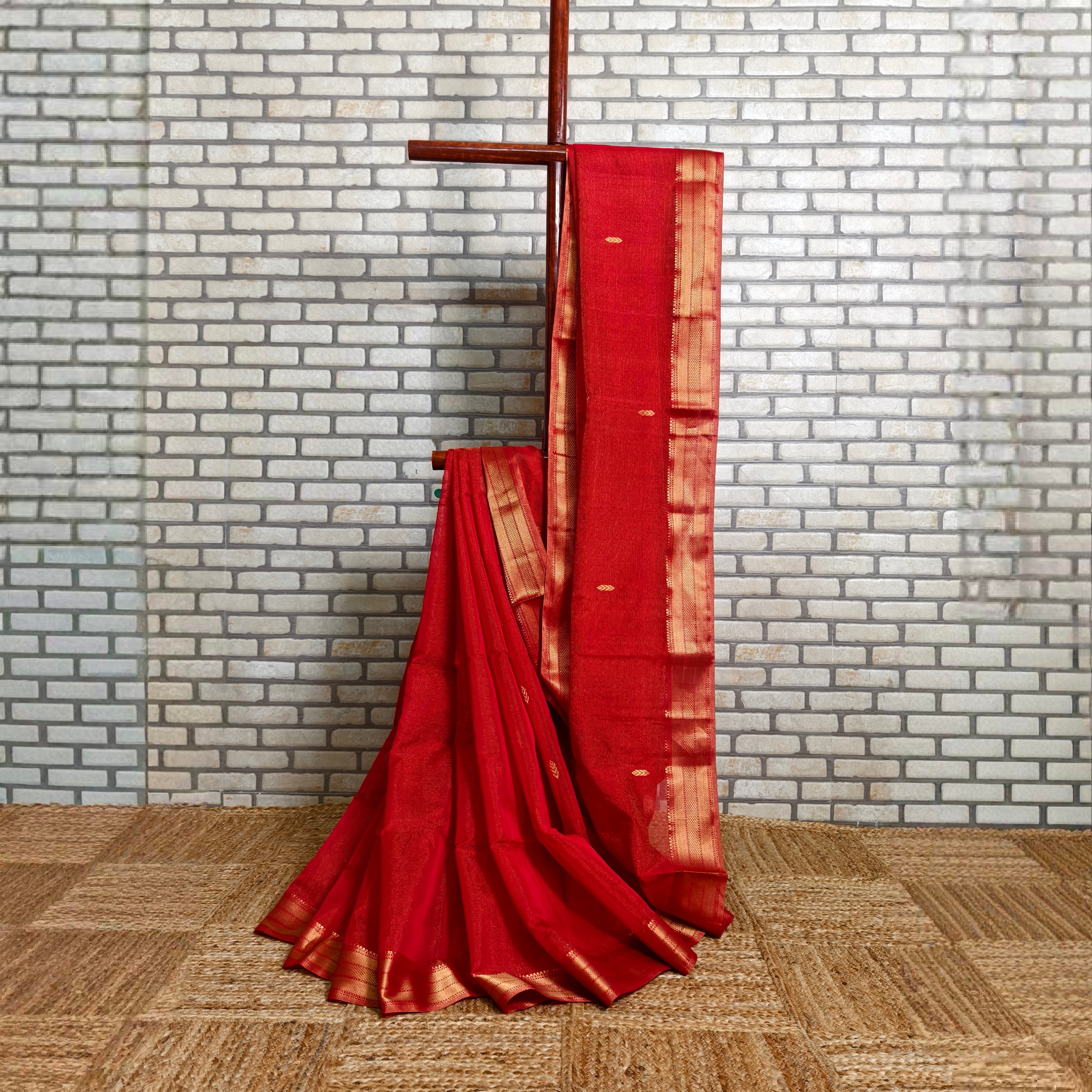 Bridal Red Maheshwari Saree