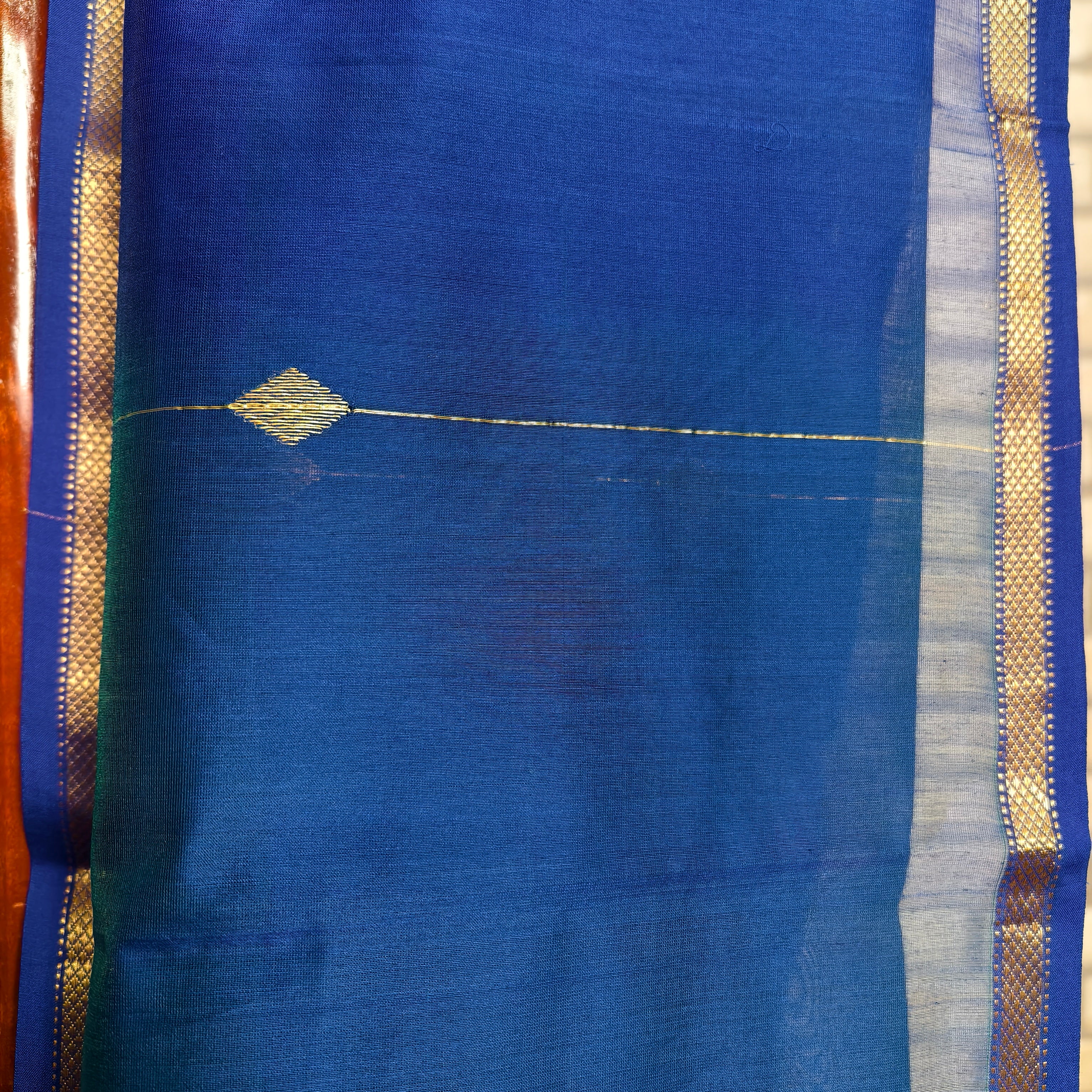 Two tone Purplish Blue Chanderi saree